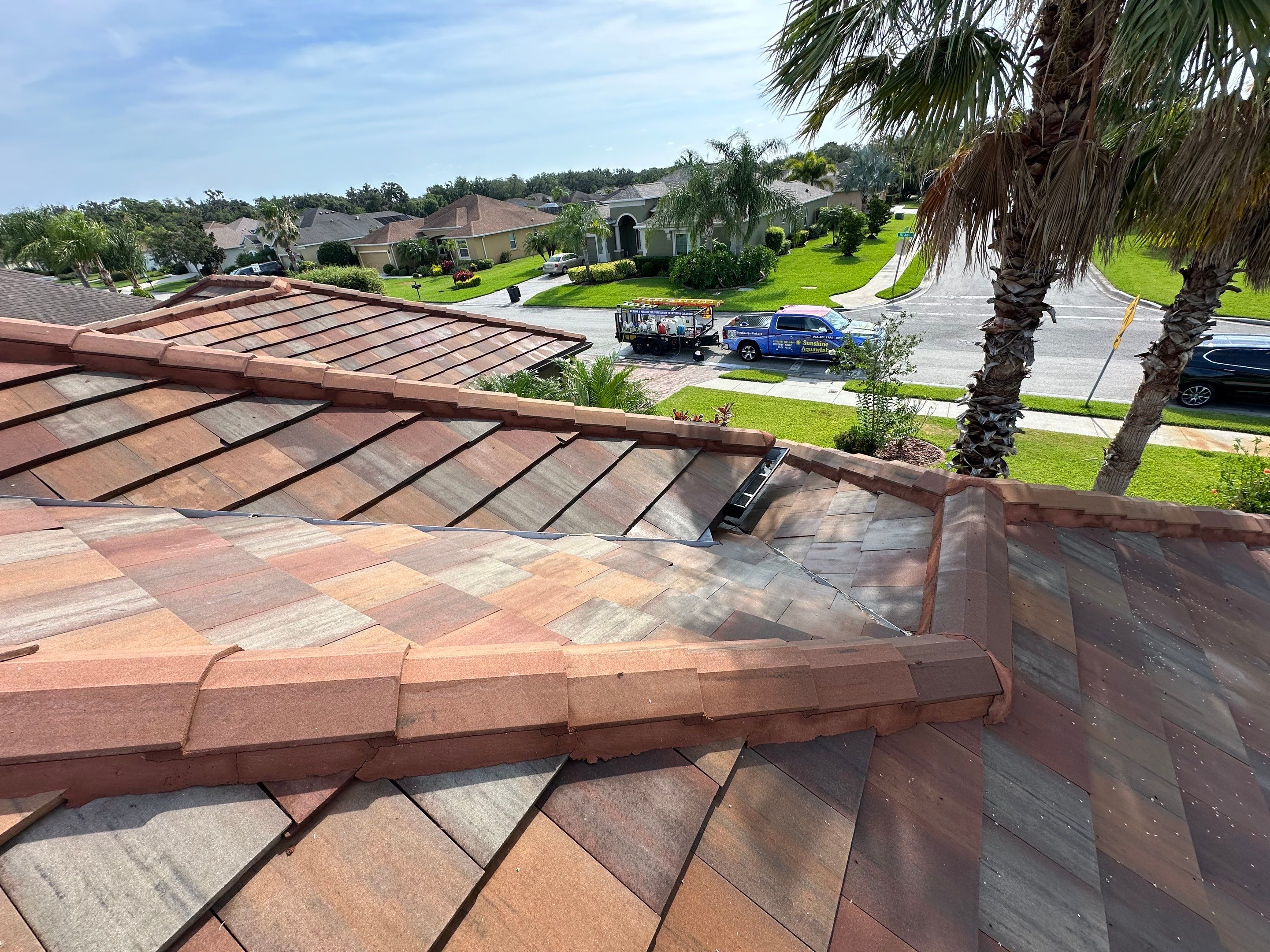🏡 Tile Roof Cleaning – Gamble Creek Estates, Parrish, FL by Sunshine AquaWash