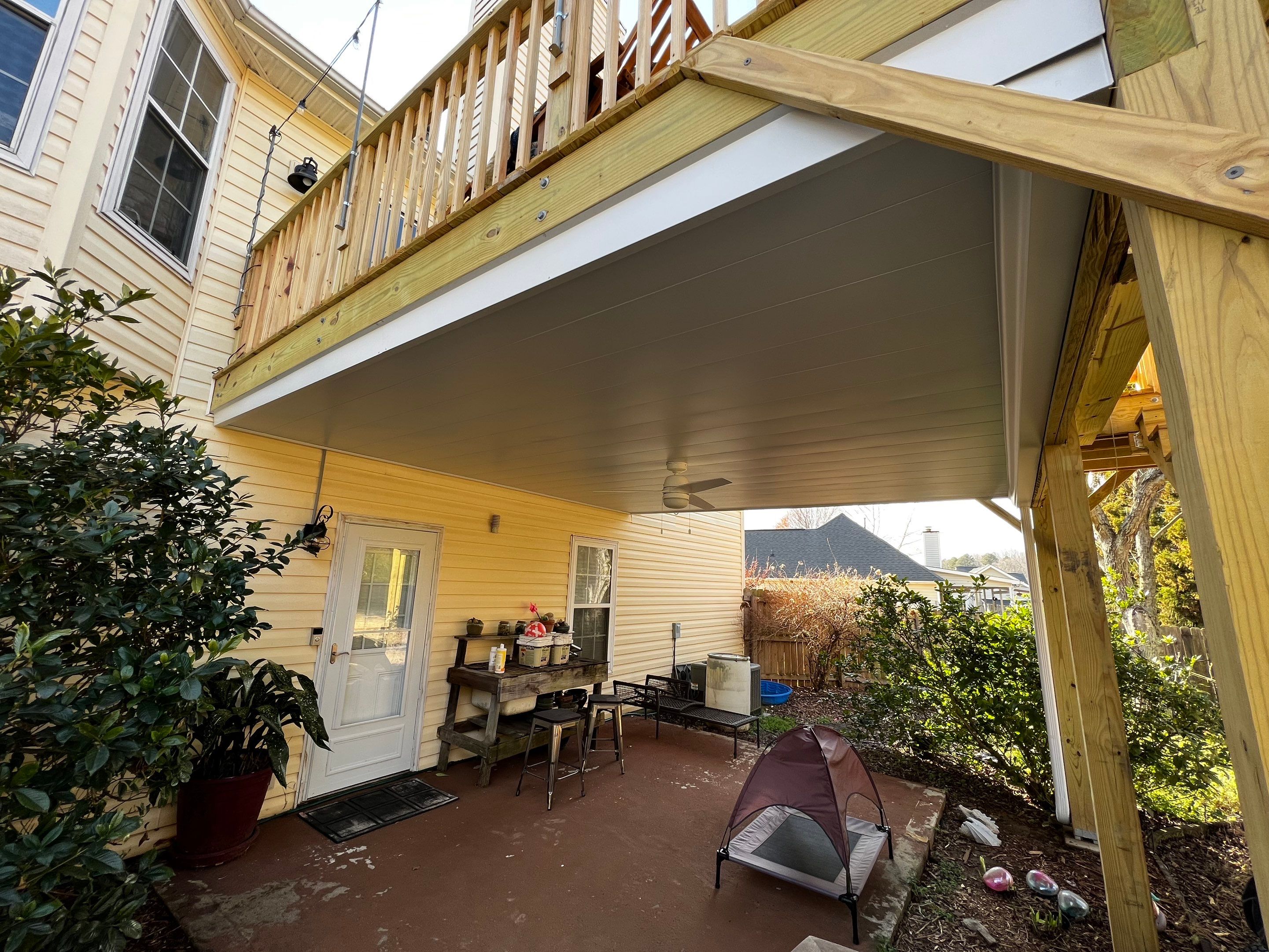 Elevated Wooden Deck Replacement and Under-Deck Ceiling in Cartersville by Swift Home Renovations