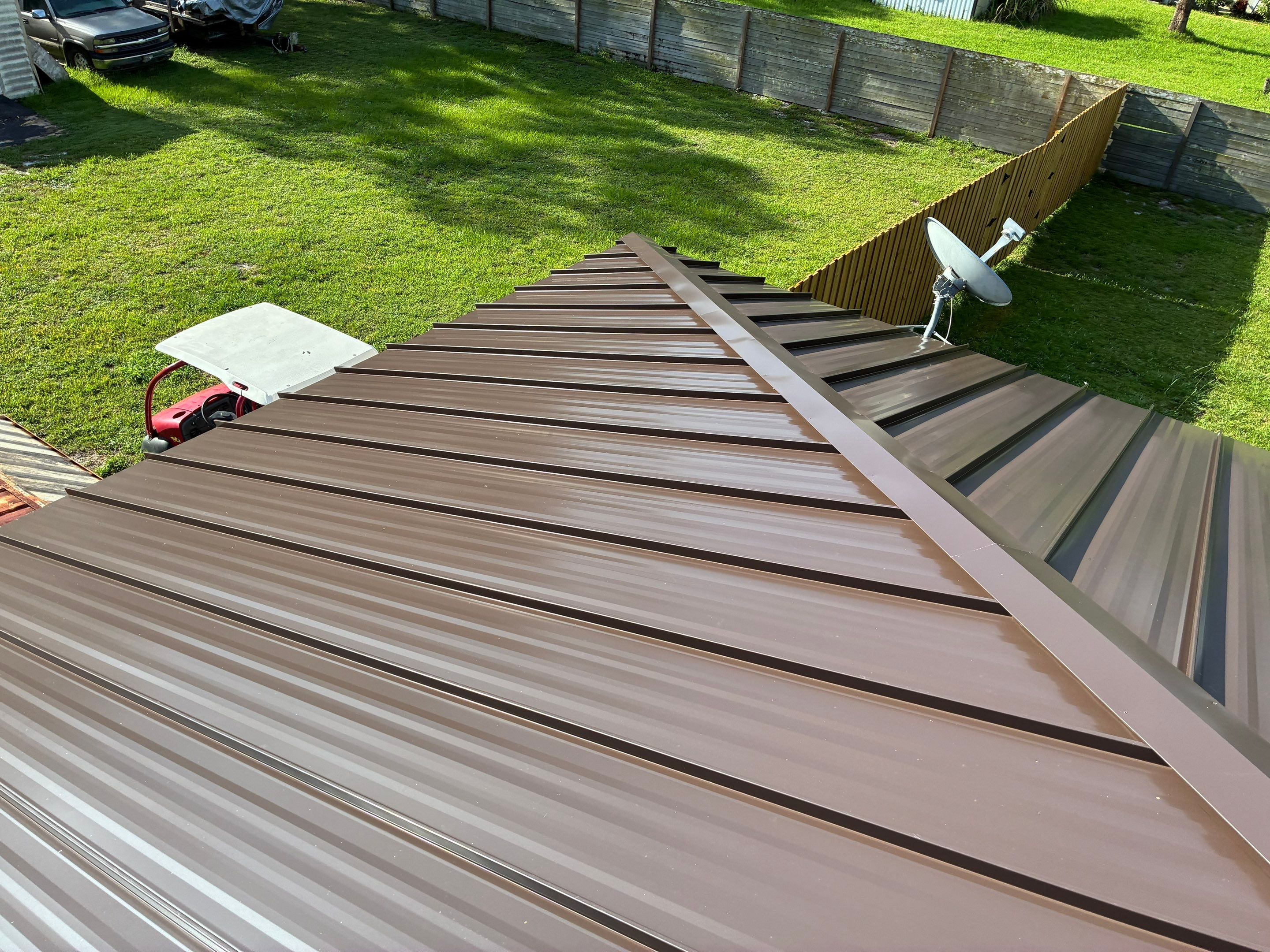 24ga 1.5" Mechanical Seam Mansard Brown  by Total Roofing System The Metal Roof Experts