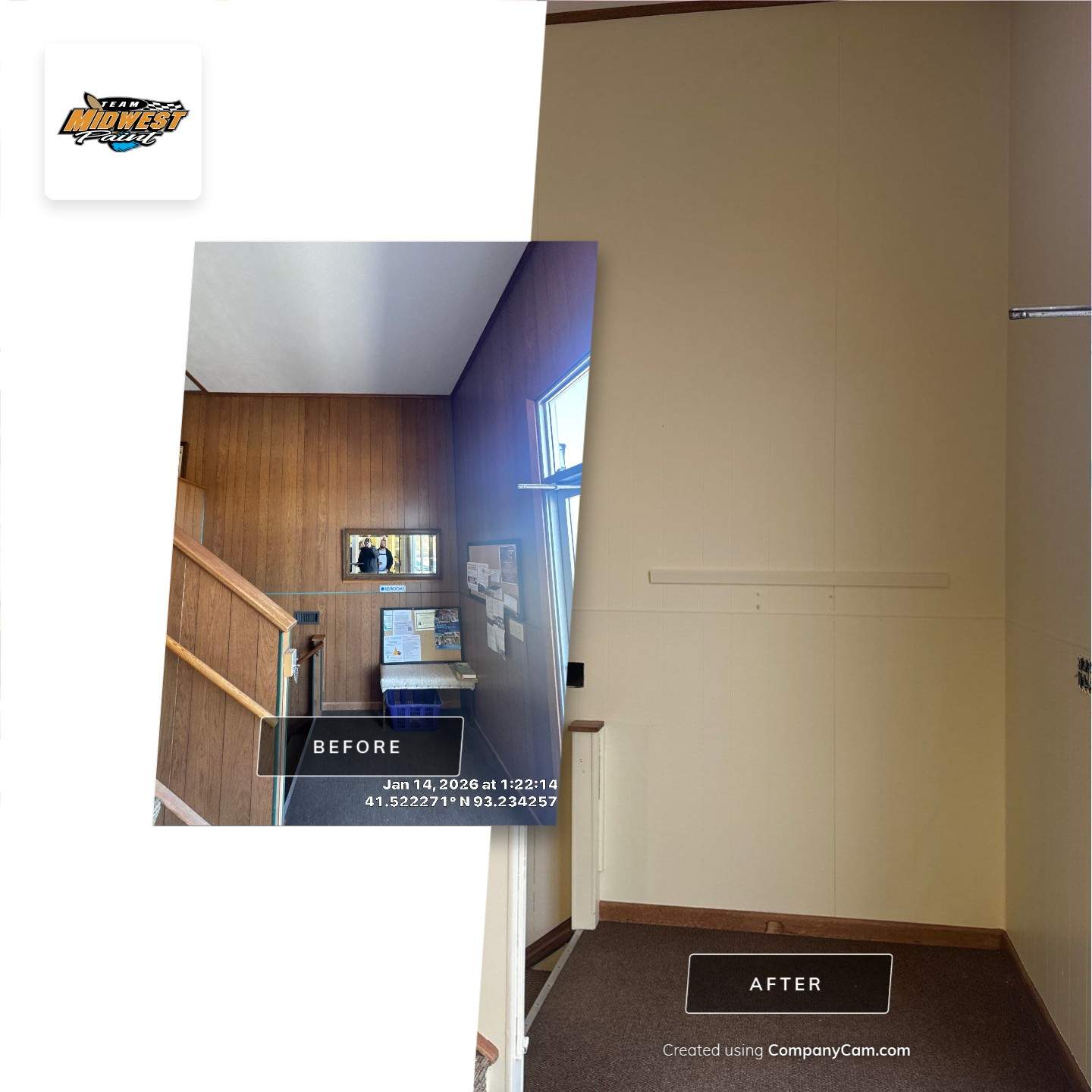 Interior Stairwell Transformation – Before & After by Midwest Paint LLC