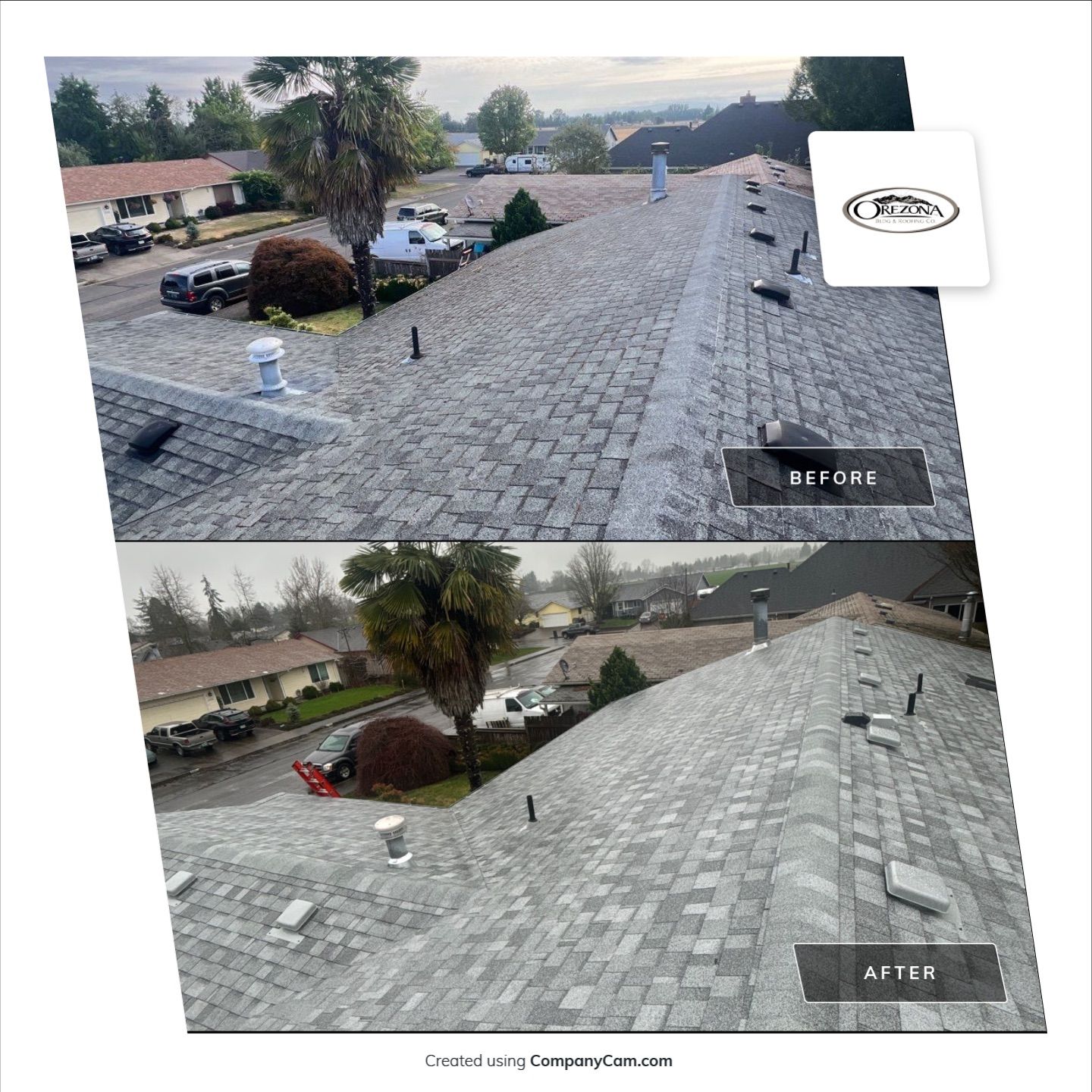 Residential Roofing Installation using IKO Dynasty (Color: Frostone Grey) by Orezona Building & Roofing Company, Inc.