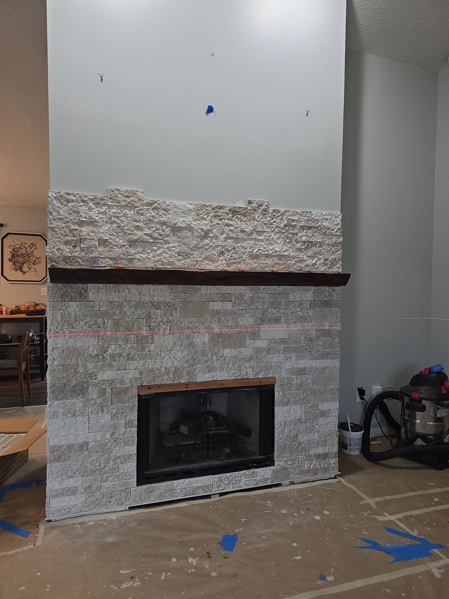 Holly Springs Fireplace Transformation — Full-Height Stone Feature Wall
 by Elite Remodeling and Design LLC