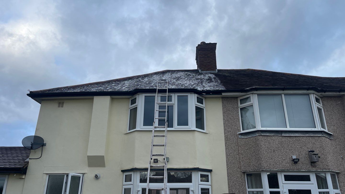 Roof Scraping- Moss Remaval - Biocide using Moss Scraper Blades by Ges Exterior Cleaning ltd