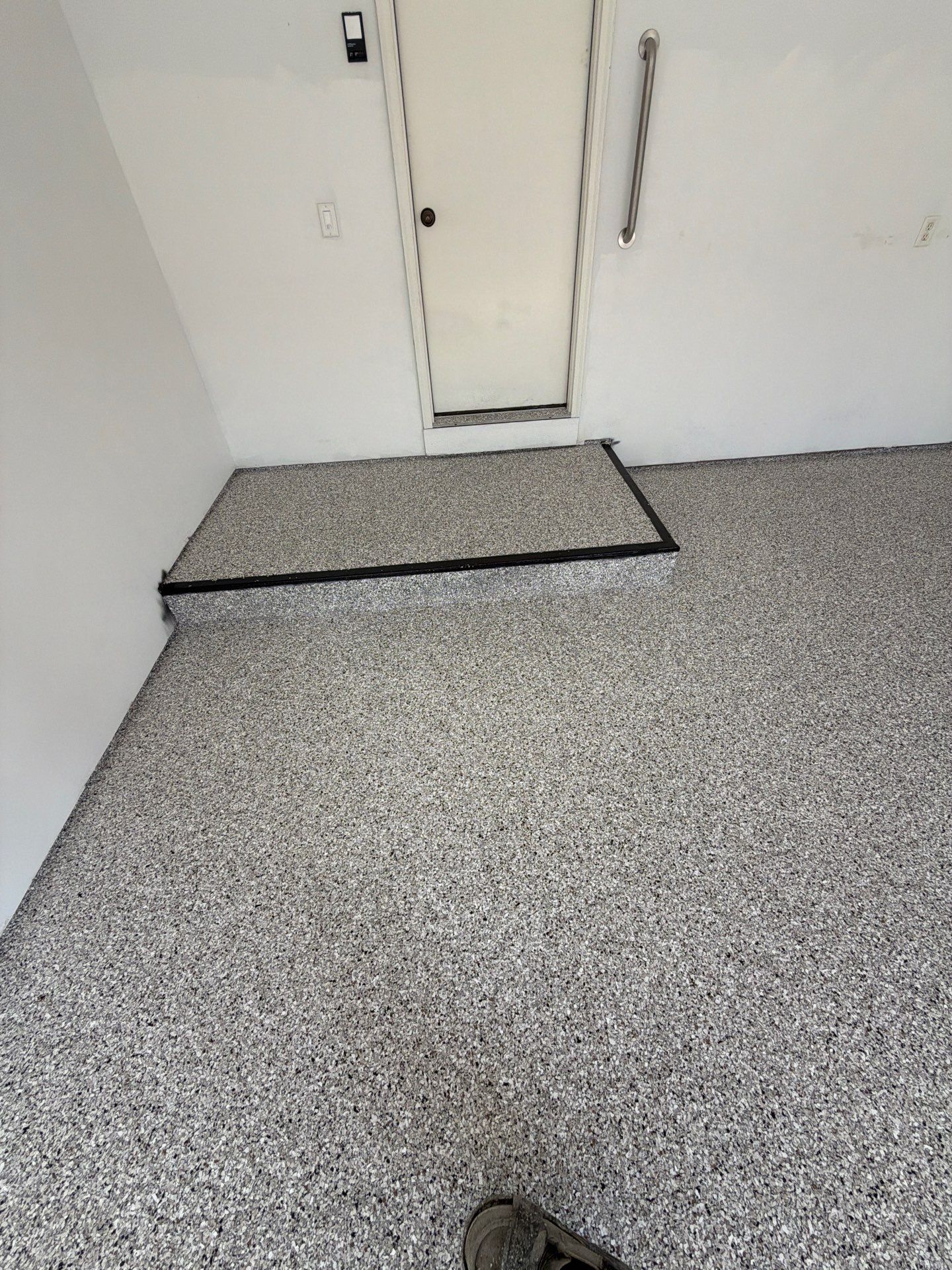 Custom Grey and White Speckled Epoxy Garage Floor in Holland by Gordon Painting