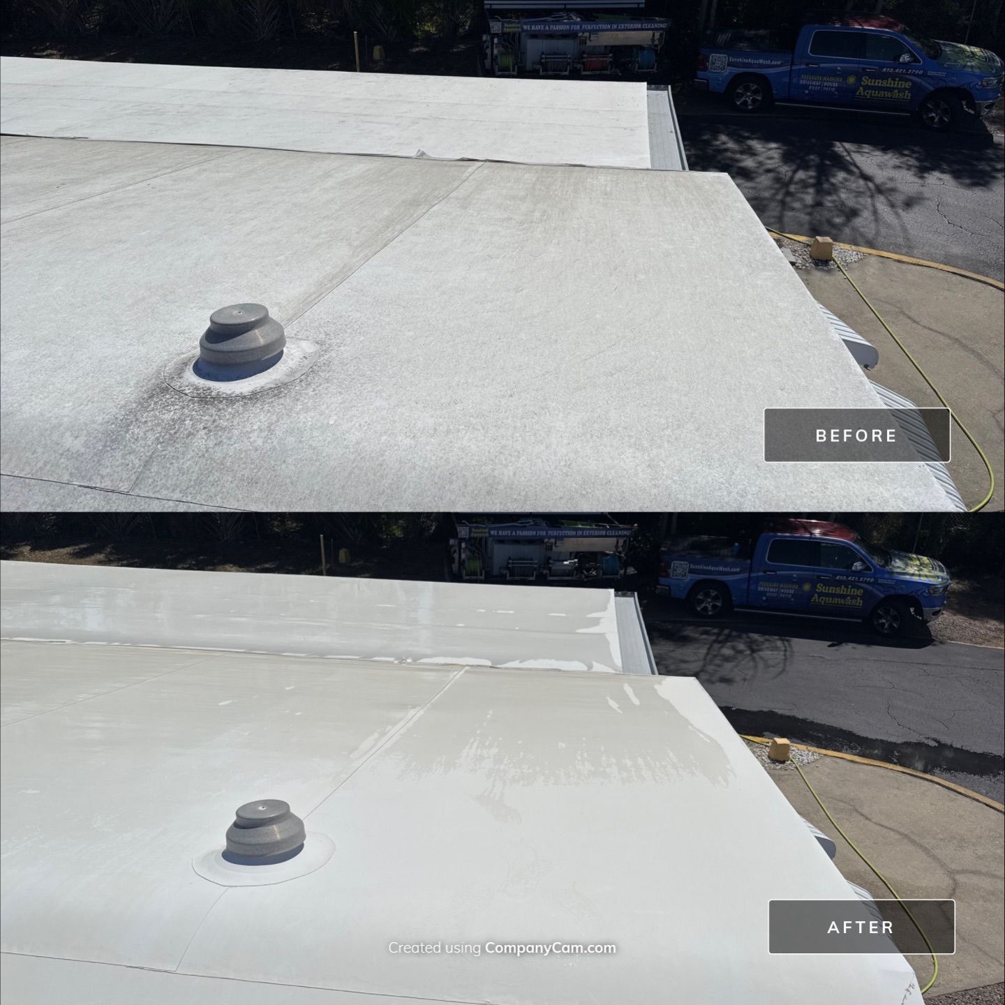 Mobile Home Soft Wash & TPO Roof Cleaning in Plaza Estates – Bradenton, FL by Sunshine AquaWash