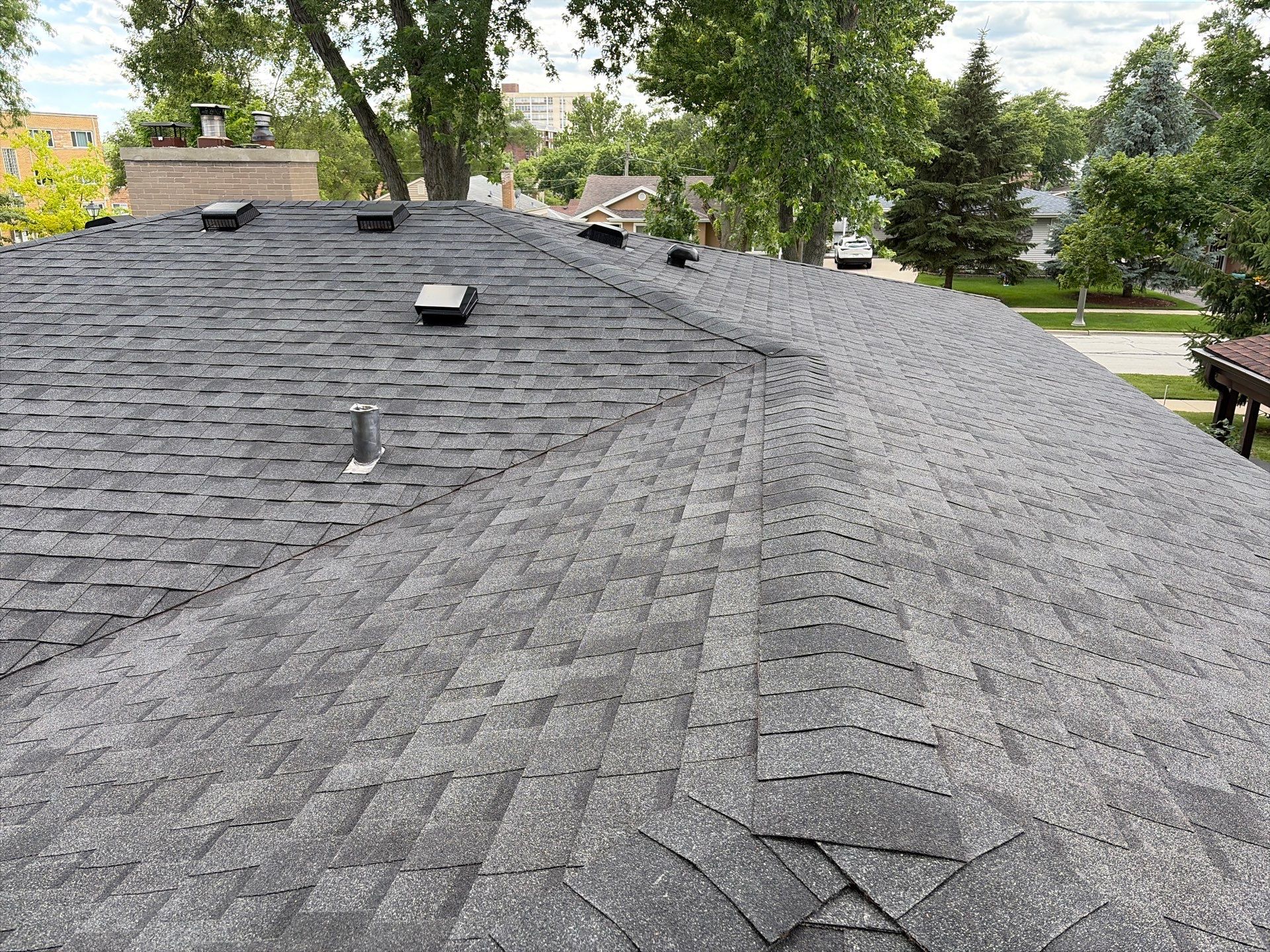 Full Architectural Shingle Roof Installation and Decking Repair in Lombard by Pro Home Services Inc