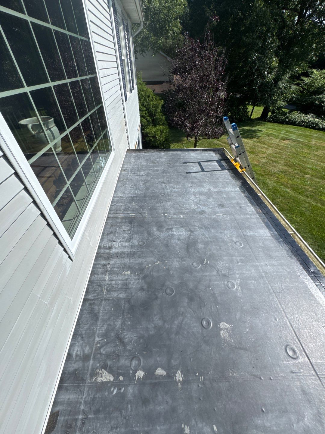 Railing replacement and new EPDM roof  by DiGiorgi Roofing and Siding Inc