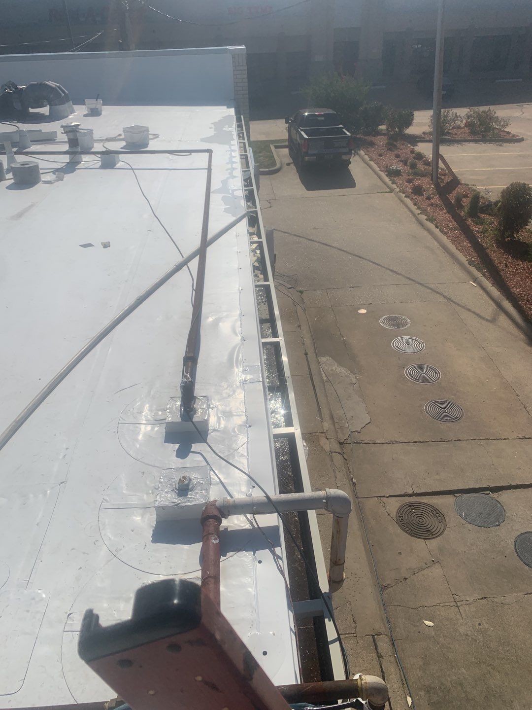 Commercial Roofing Installation using 50 mil PVC by Hostetler Roofing