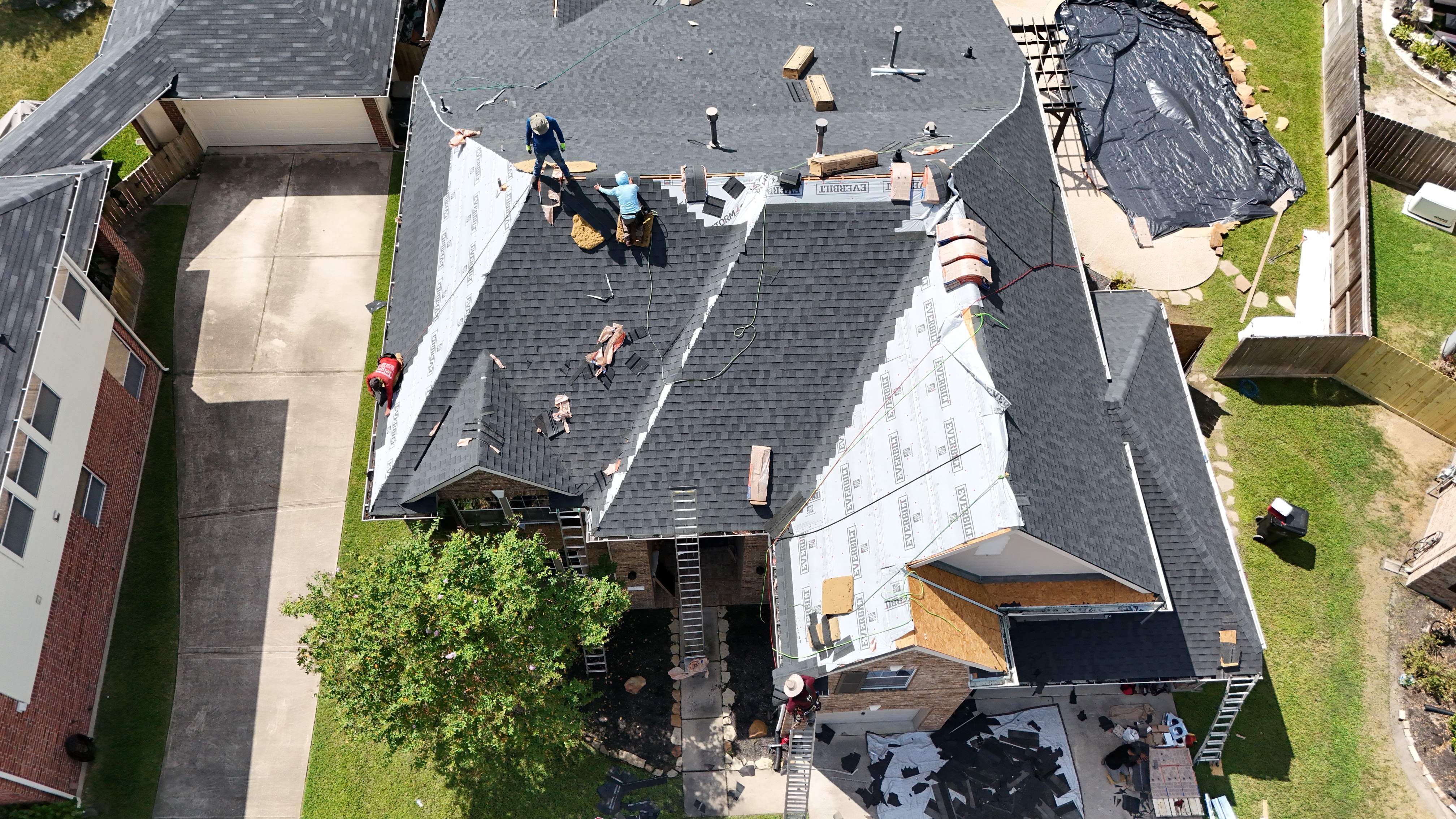 Poolside Home Roof Replacement — Spring, TX by PL Roofing & SB Roofing, LLC.