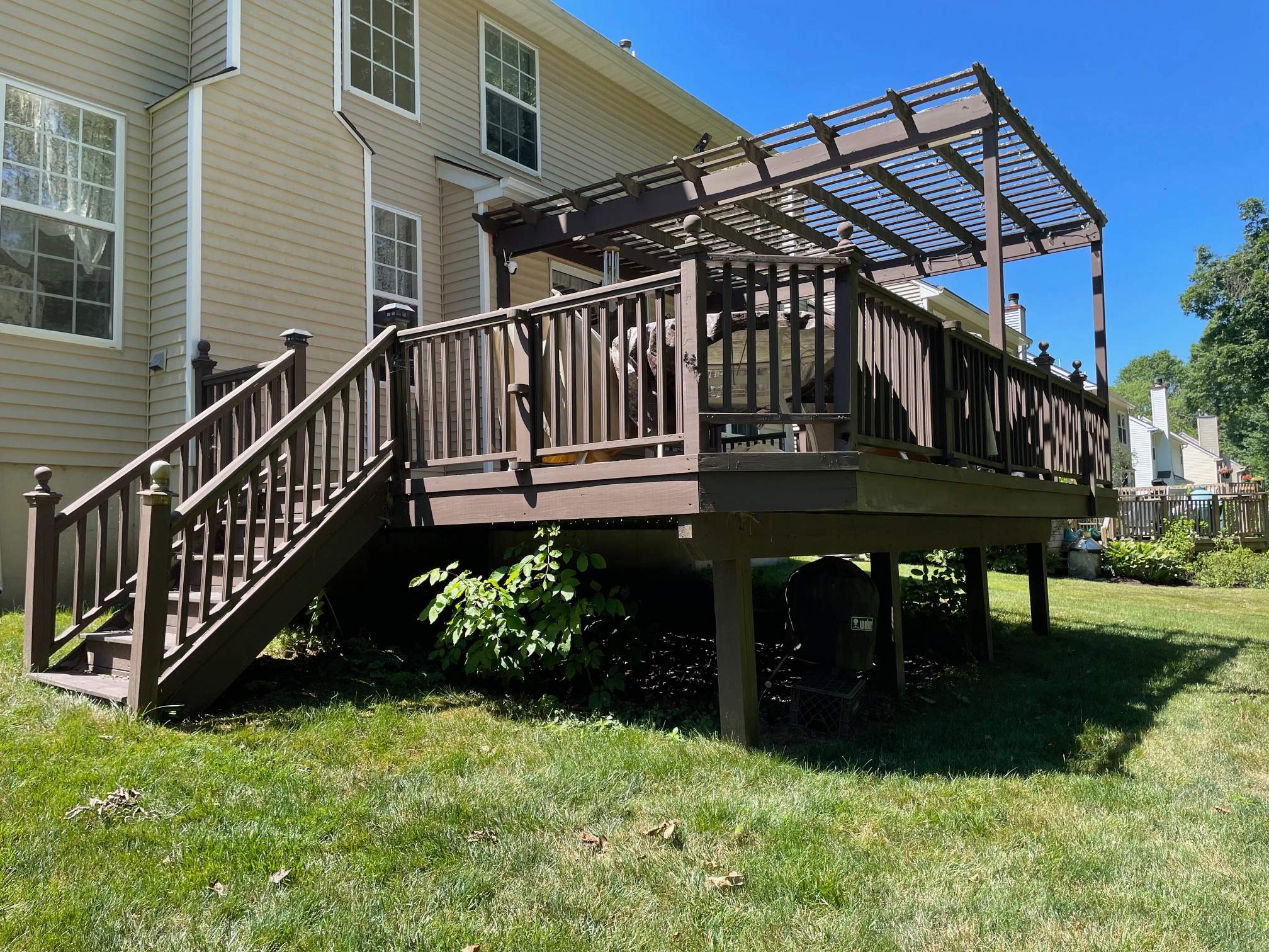 Deck Resurface using Deckorators Vista - Color Driftwood by deck guardian