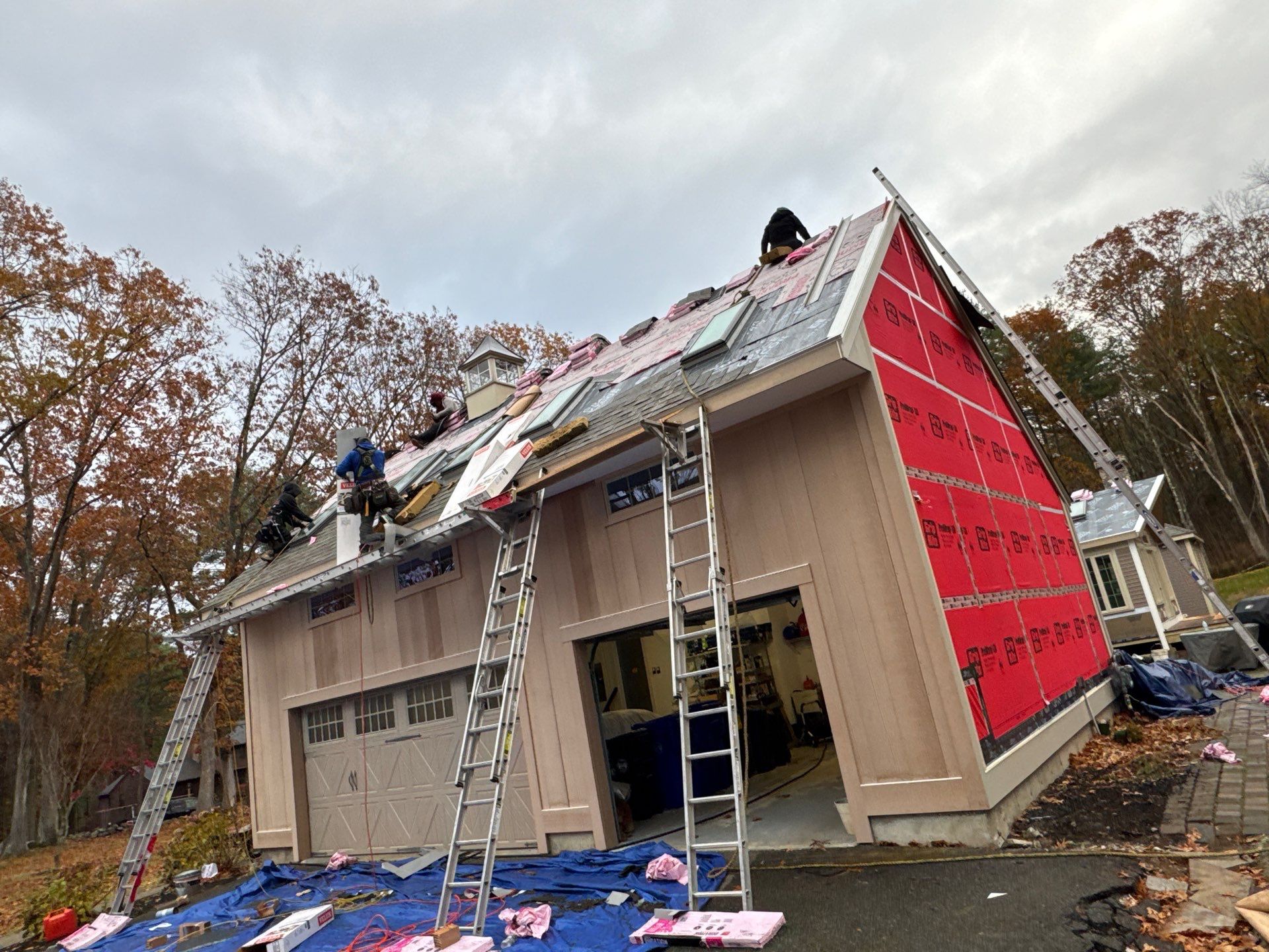 Complete House & Barn Roof with 13 Skylight Reflashing + EPDM Repairs by Mighty Dog Roofing of Greater Middlesex County