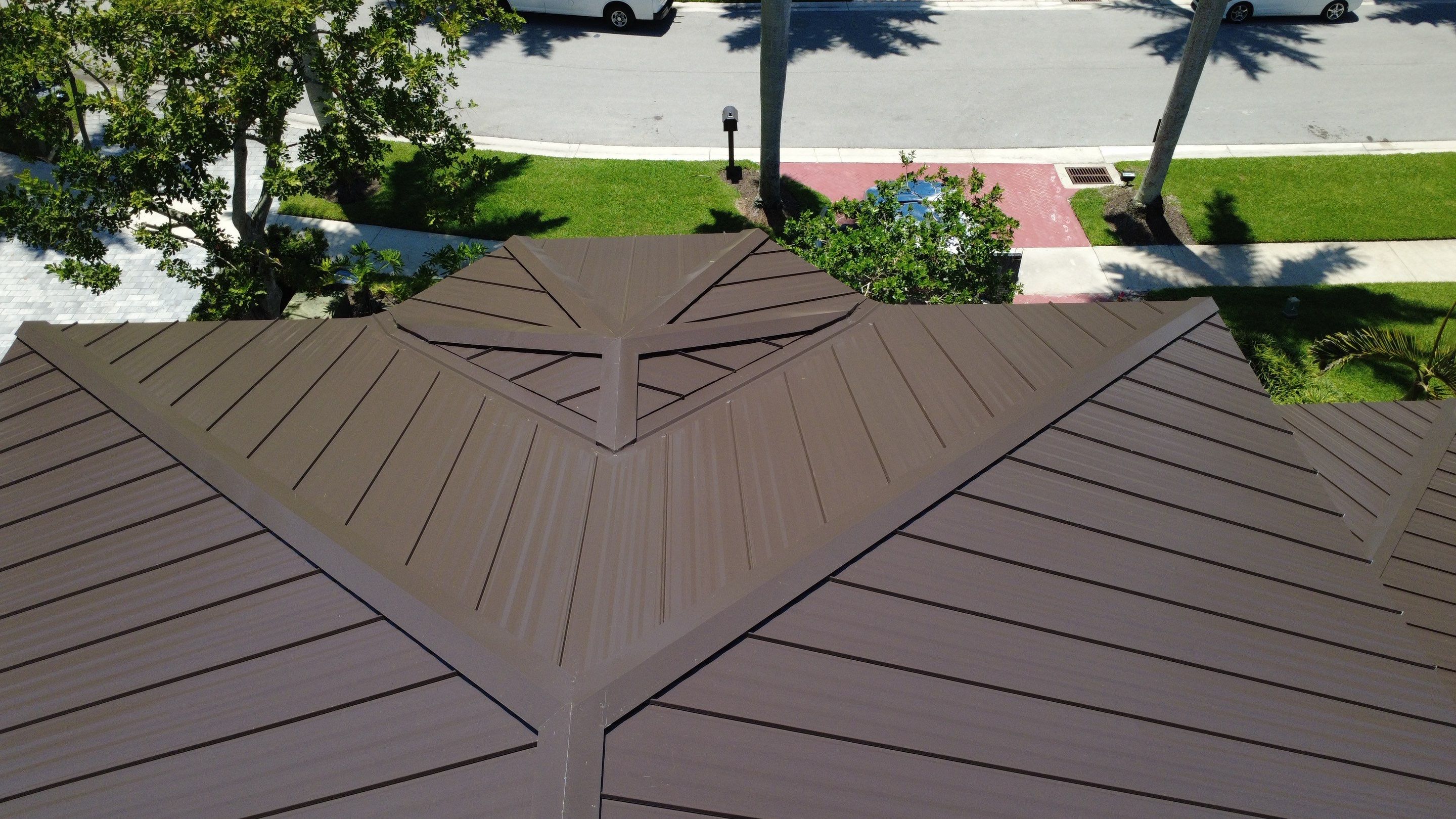 Residential Roofing Installation using 1" Nail strip metal roof by BLUES BROTHERS ROOFING