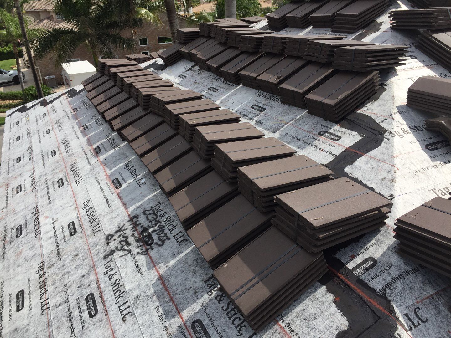 Residential Roofing Installation using Saxony 900 Slate by BLUES BROTHERS ROOFING