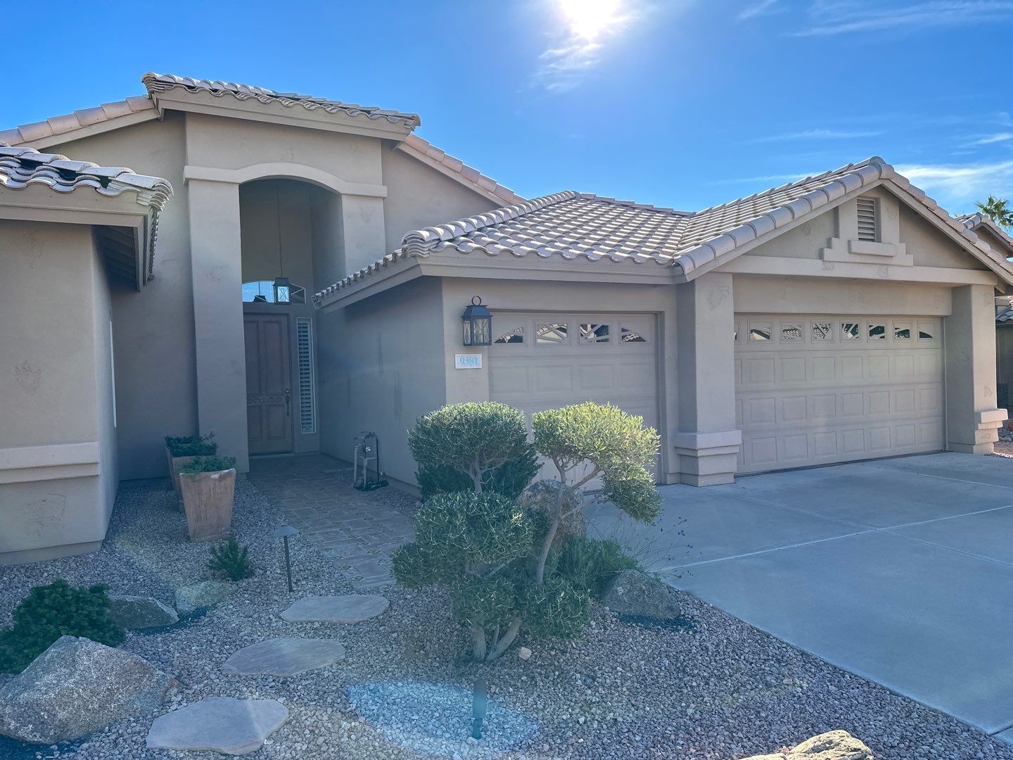 Gazzo - A Beautiful Home Exterior Transformation in Scottsdale, AZ with C&M Primer and Sherwin Williams Paints by Double G Painting Contractors, LLC