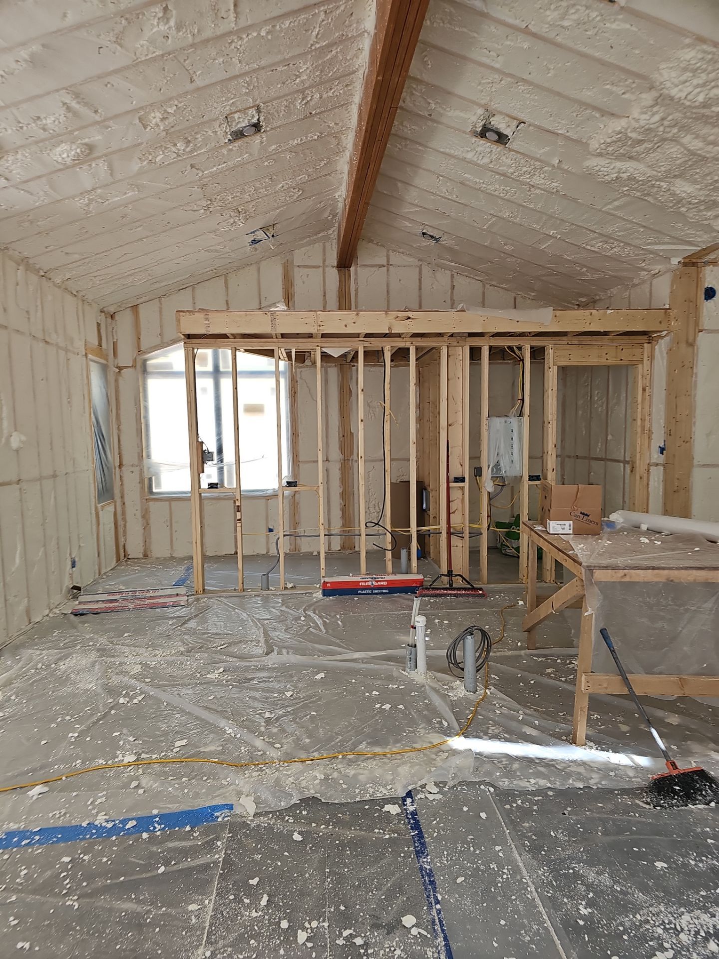 Spray Foam Insulation using open cell spray foam by NYS Foam & Energy