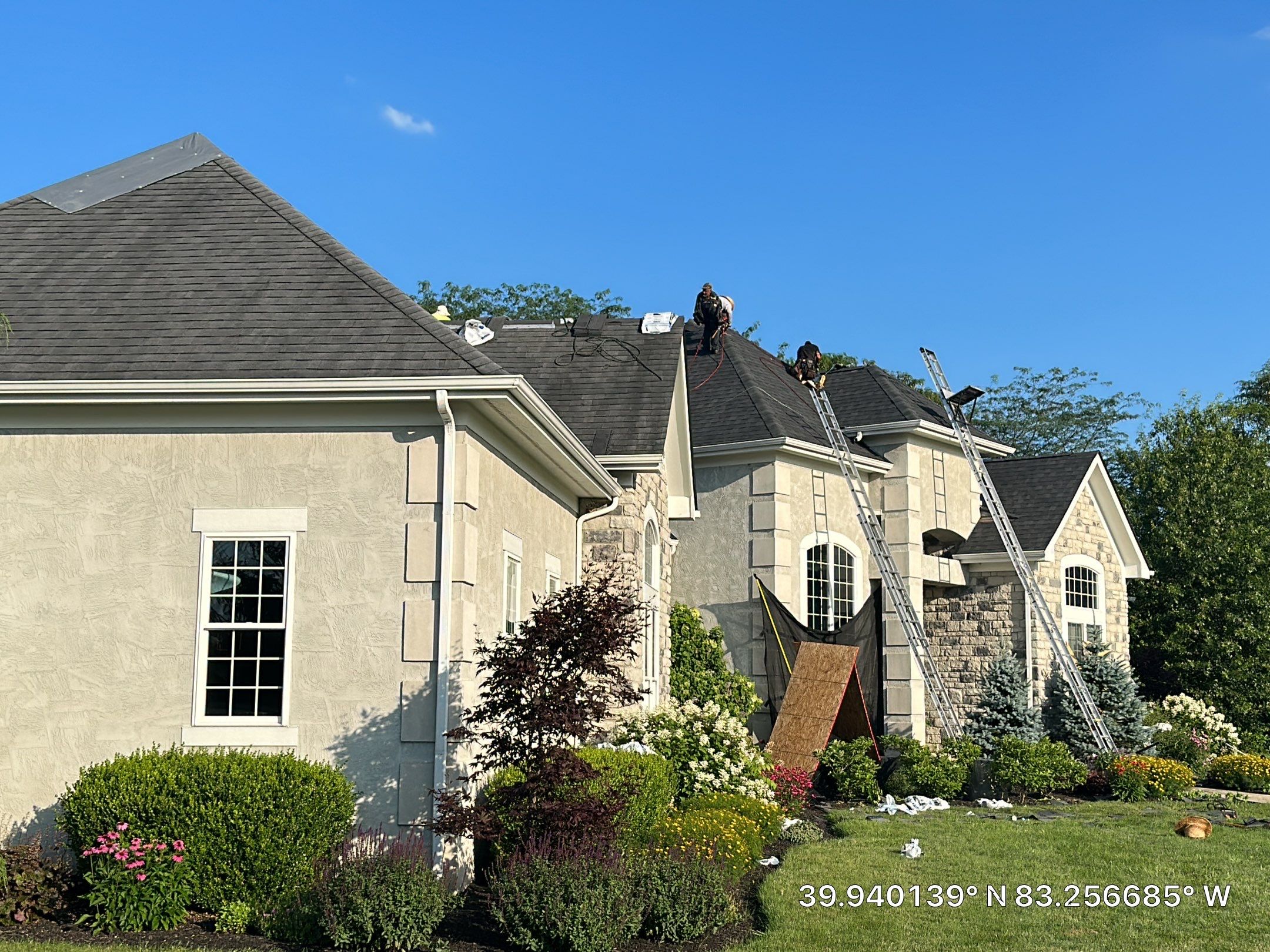 Residential Roofing Installation using Atlas Pinnacle Black Shingles by 614 Exteriors