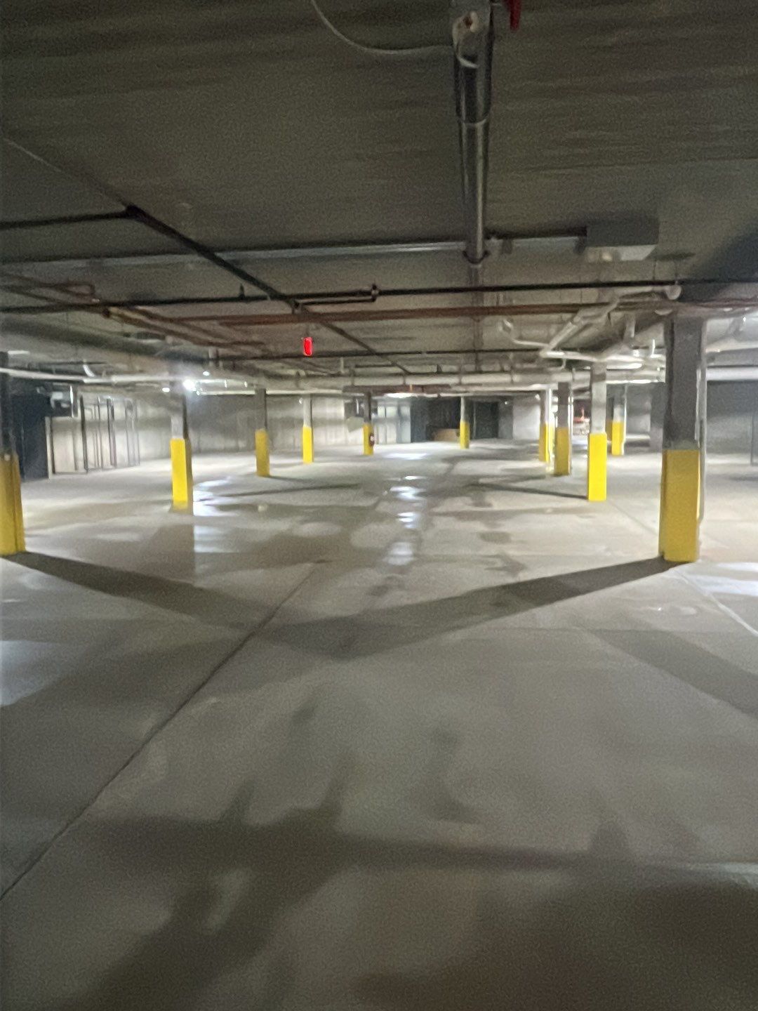 Parking garage post construction cleanup by Northern Power Washing LLC.