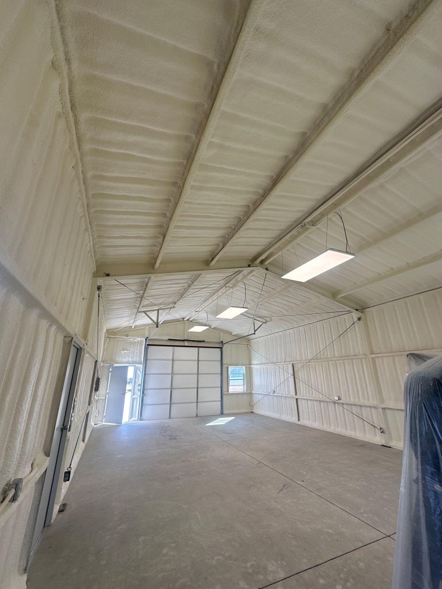 2" close cell foam on this new shop Sanger Tx  by Apex Insulation Solutions