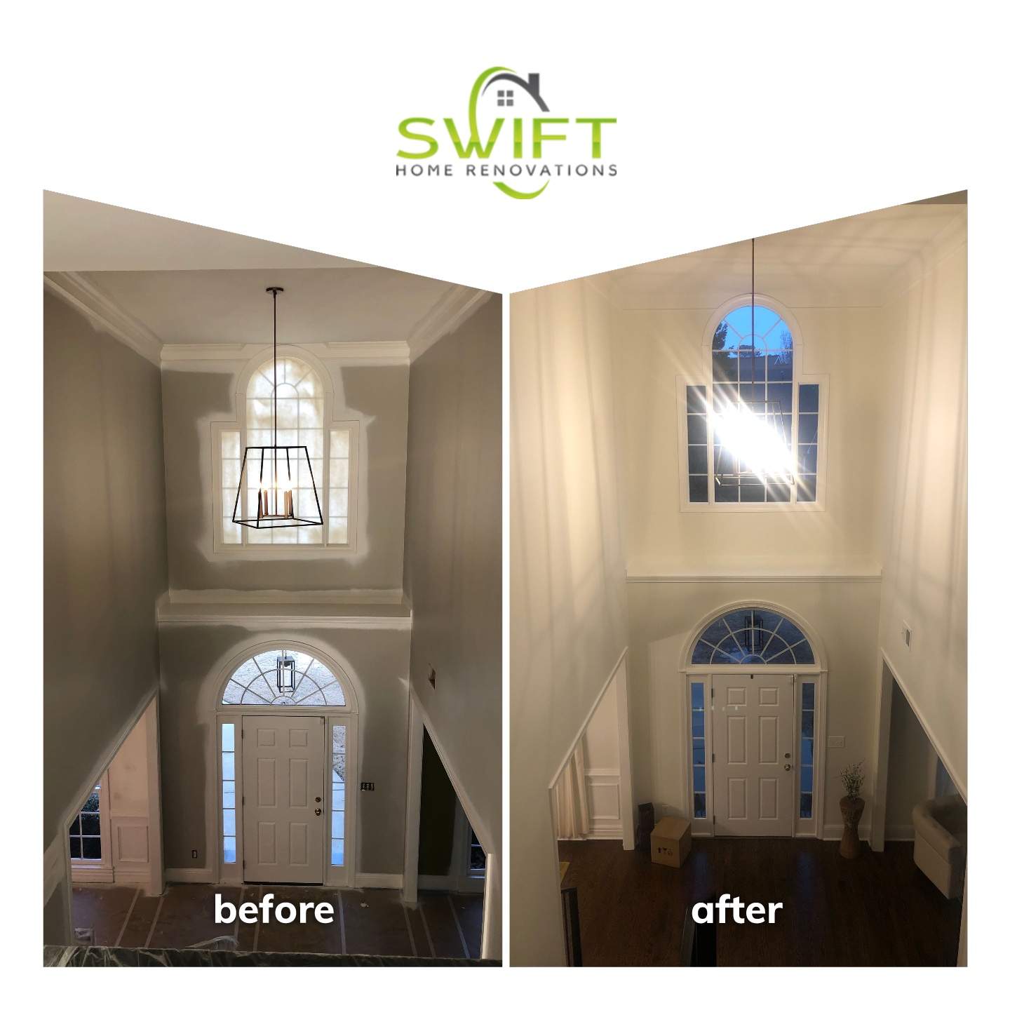 Full Interior Home Repaint and Drywall Surface Preparation in Smyrna by Swift Home Renovations 
