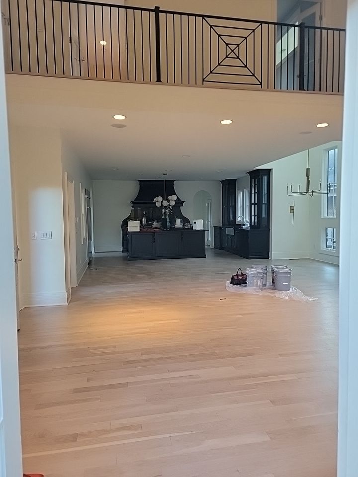 From dark to light, the results are stunning! Beautiful white oak refinish with Country White stain by Footprints Floors of Nashville