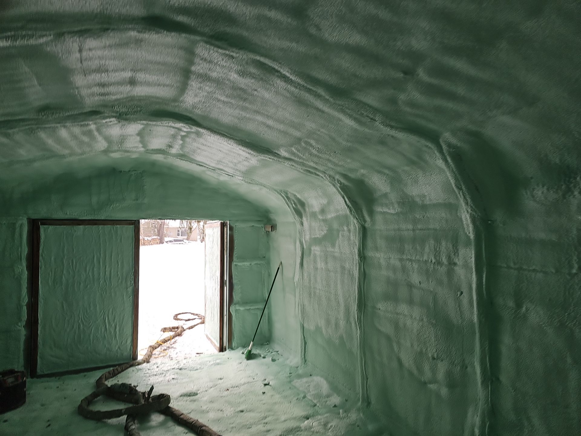 Closed Cell Spray Foam Applied to a Metal Shed by NYS Foam & Energy