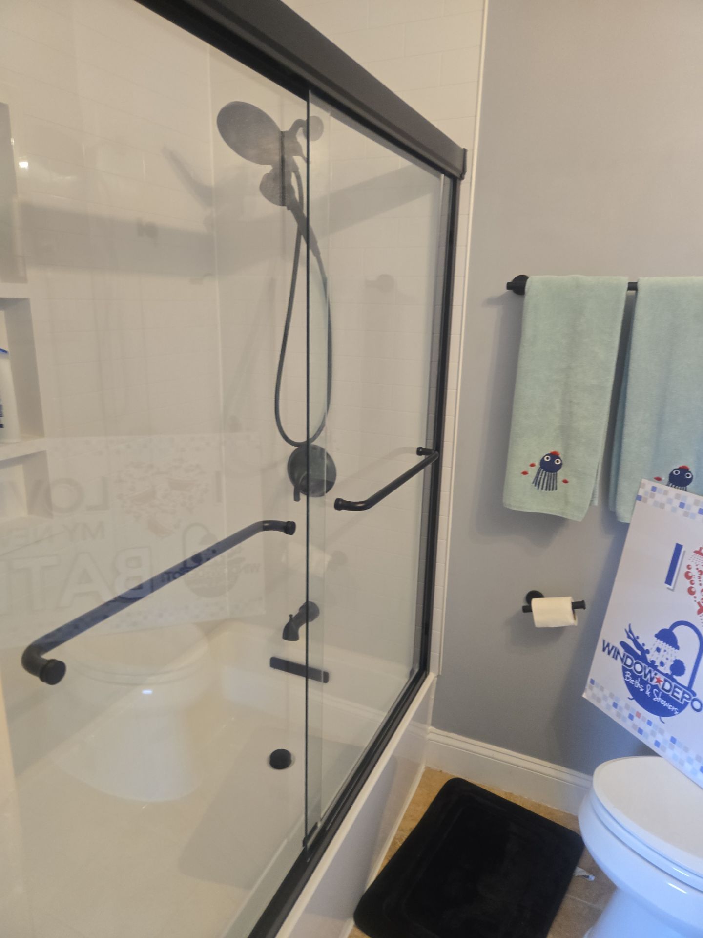 Bathroom Remodel using Samuel Mueller Shower kit by Window Depot of Annapolis