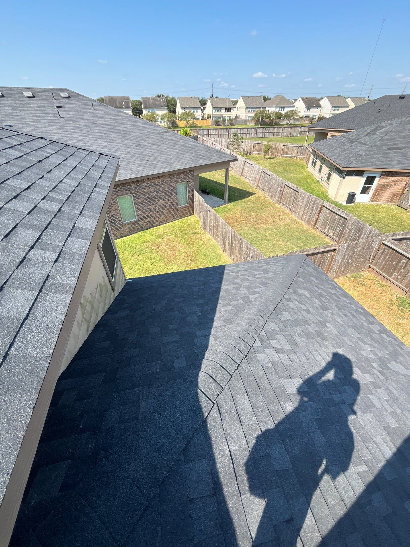 Reroof after Hurricane Beryl by Berry Good Roofing 