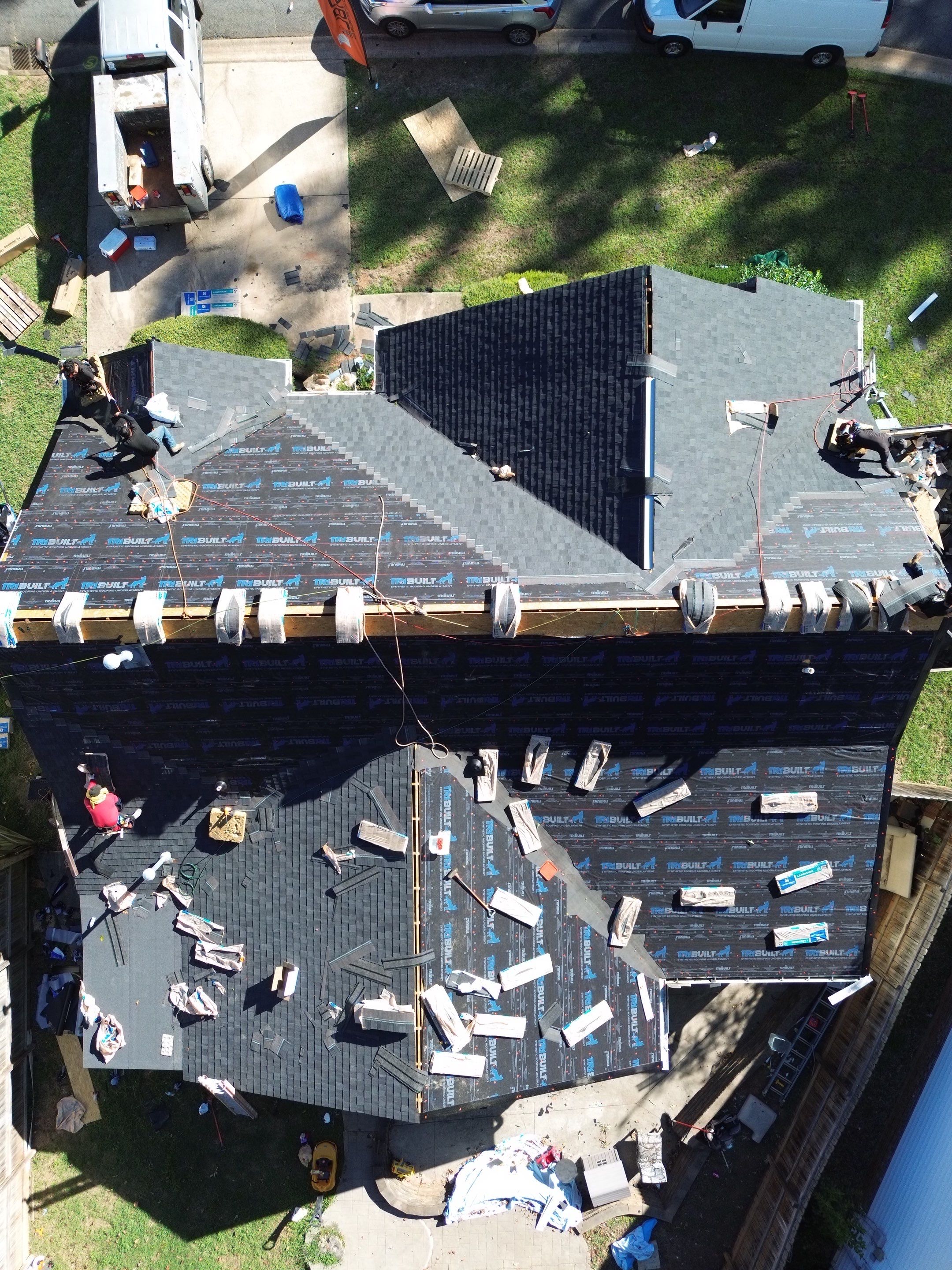 Roof and gutter replacement by hail and wind damage by Just Brilliant Restoration JBR