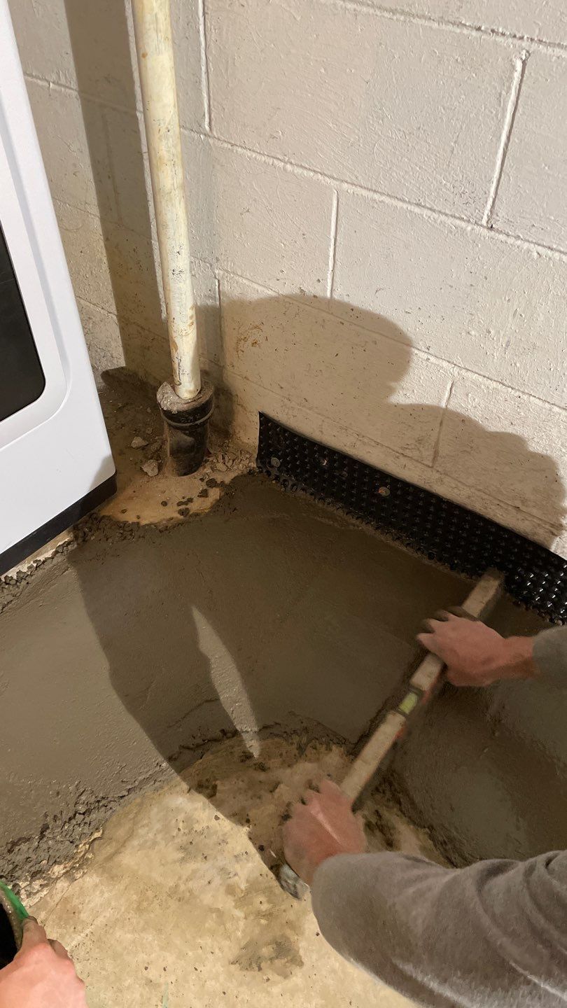 Drain tile & a sump pump for Ruth by Waterproofing Northeast