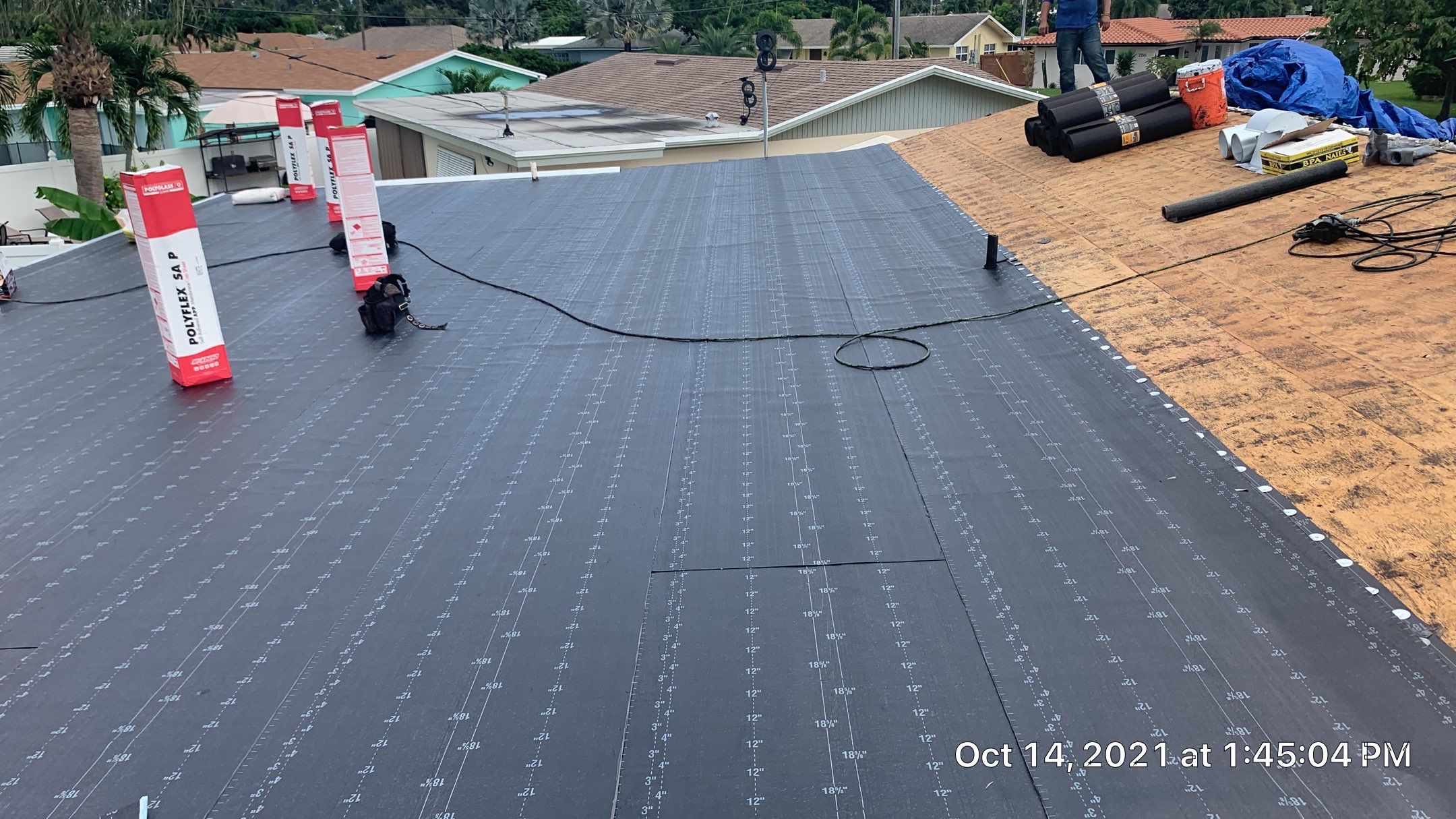Residential Roofing Installation using 1" Nail strip metal roof by BLUES BROTHERS ROOFING