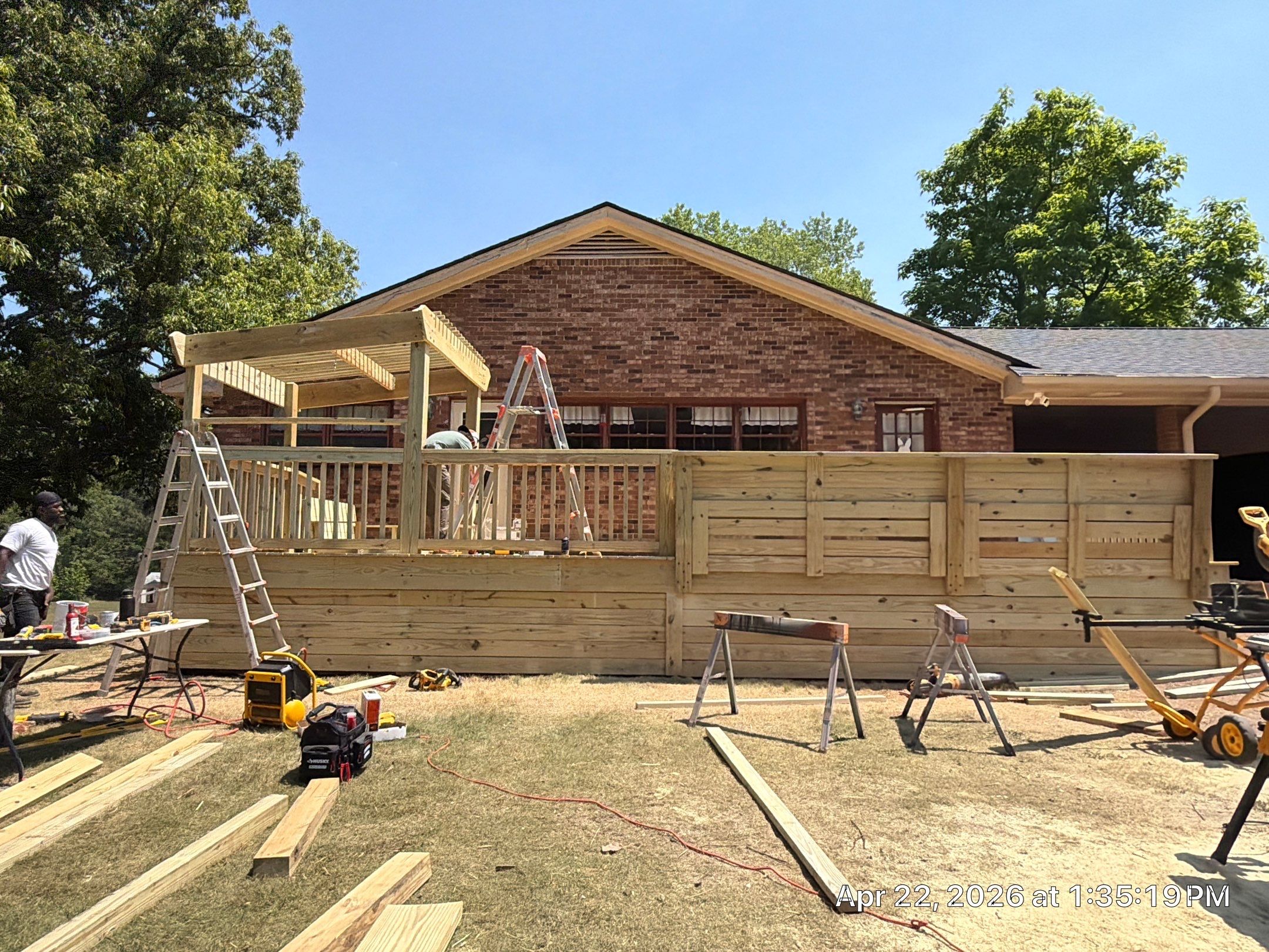 Custom Pressure-Treated Wood Deck and Pergola Build in Social Circle by PGP Surface Solutions, LLC