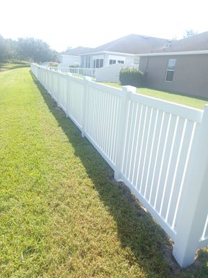 Parrish, FL 6ft. Tall White Vinyl Privacy with 4ft. Tall White Vinyl Spaced Picket Fence