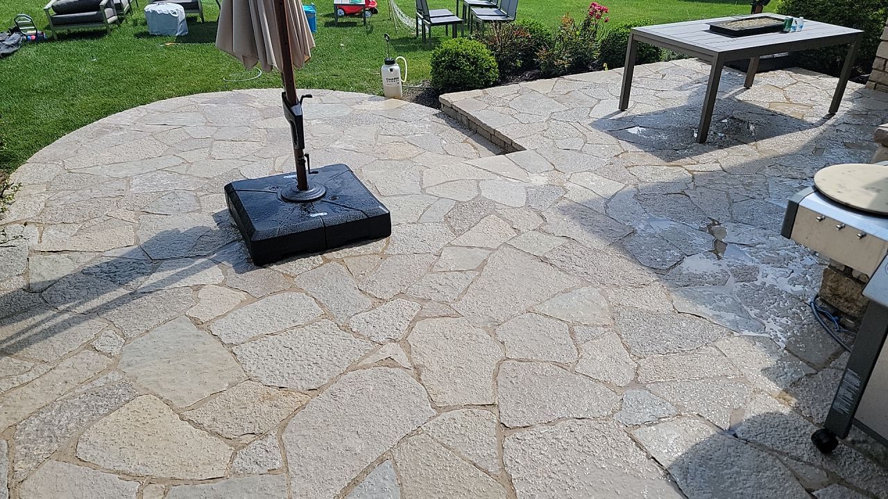 Housewashing  using Algaecide, soft wash soap by Northern Power Washing LLC.