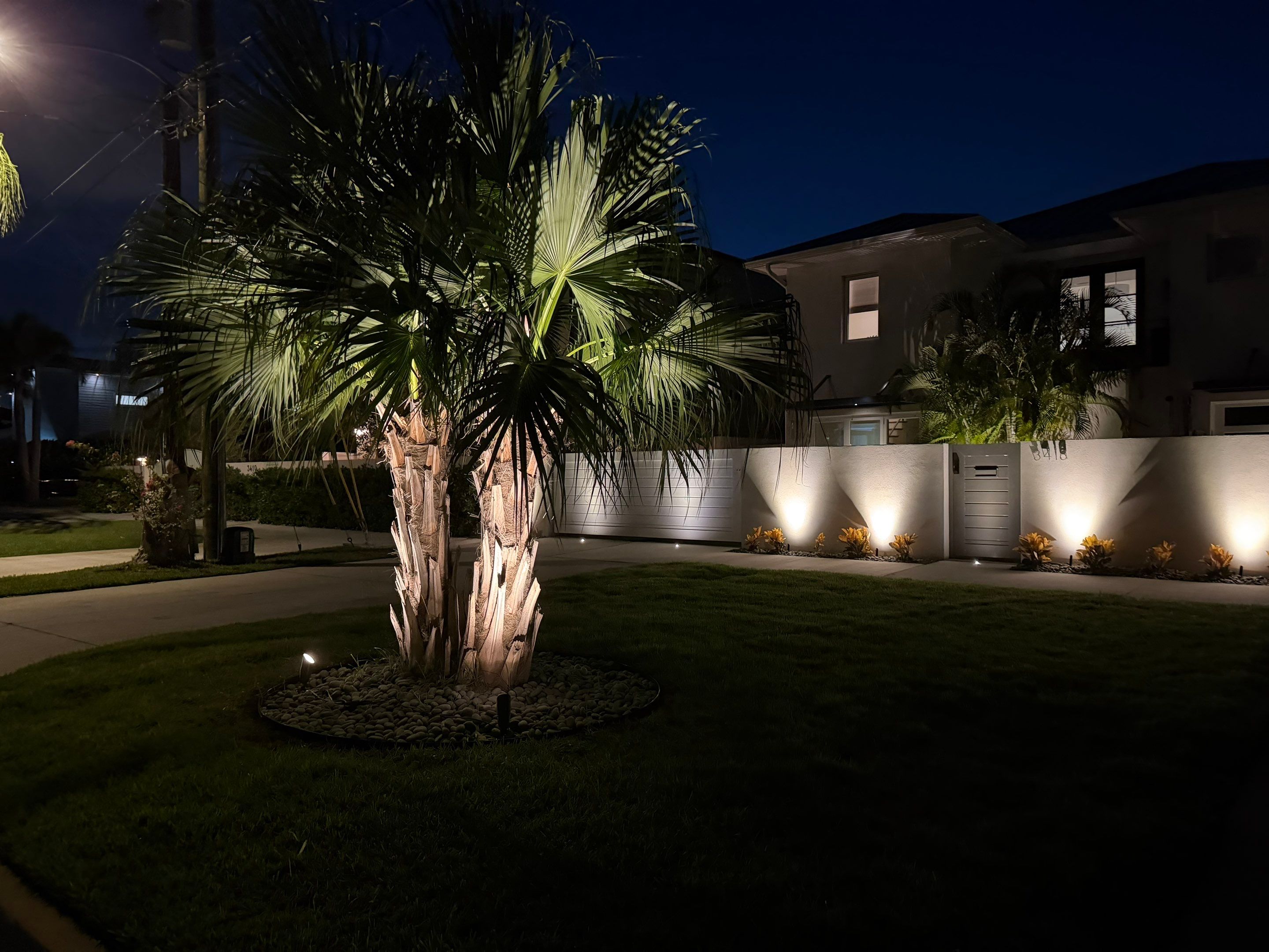 Custom Landscape Lighting and Modern Hardscape Installation in St Petersburg by Elegant Accents