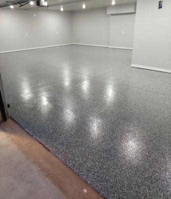 Garage Floor Coating with Smoke