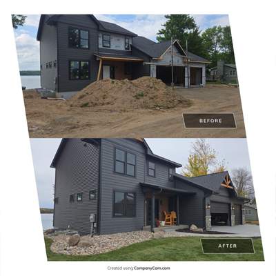 New Constuction, Rock Edging Foundation Bed, Paver Patio