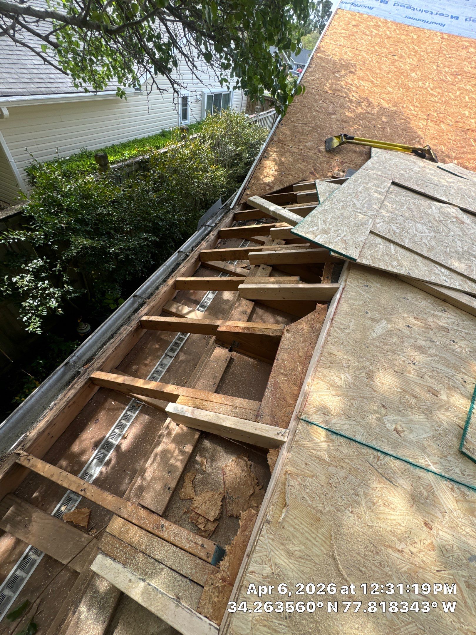 A 5-year-old roof that needed full replacement by North Carolina Roofs
