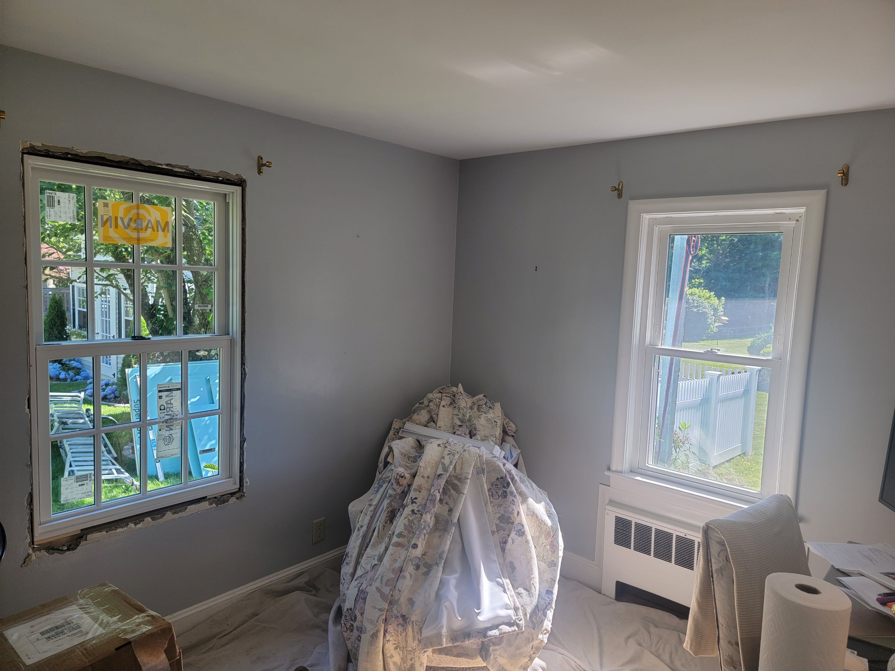 Siding Installation using James Hardie. New ThermaTru entry door and Marvin windows by UBrothers Construction