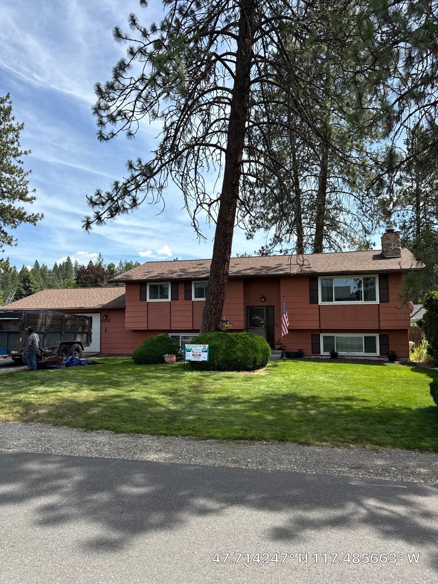 Asphalt Shingle Roof Replacement on Spokane Split-Level Home N Hartley st Spokane, WA 99208  Good - The Cascade System - CertainTeed 50 Year Material Guarantee - Alpine Workmanship Guarantee: 10 Years - Certainteed Landmark® Shingle - Burnt Sienna by Alpine Roofing