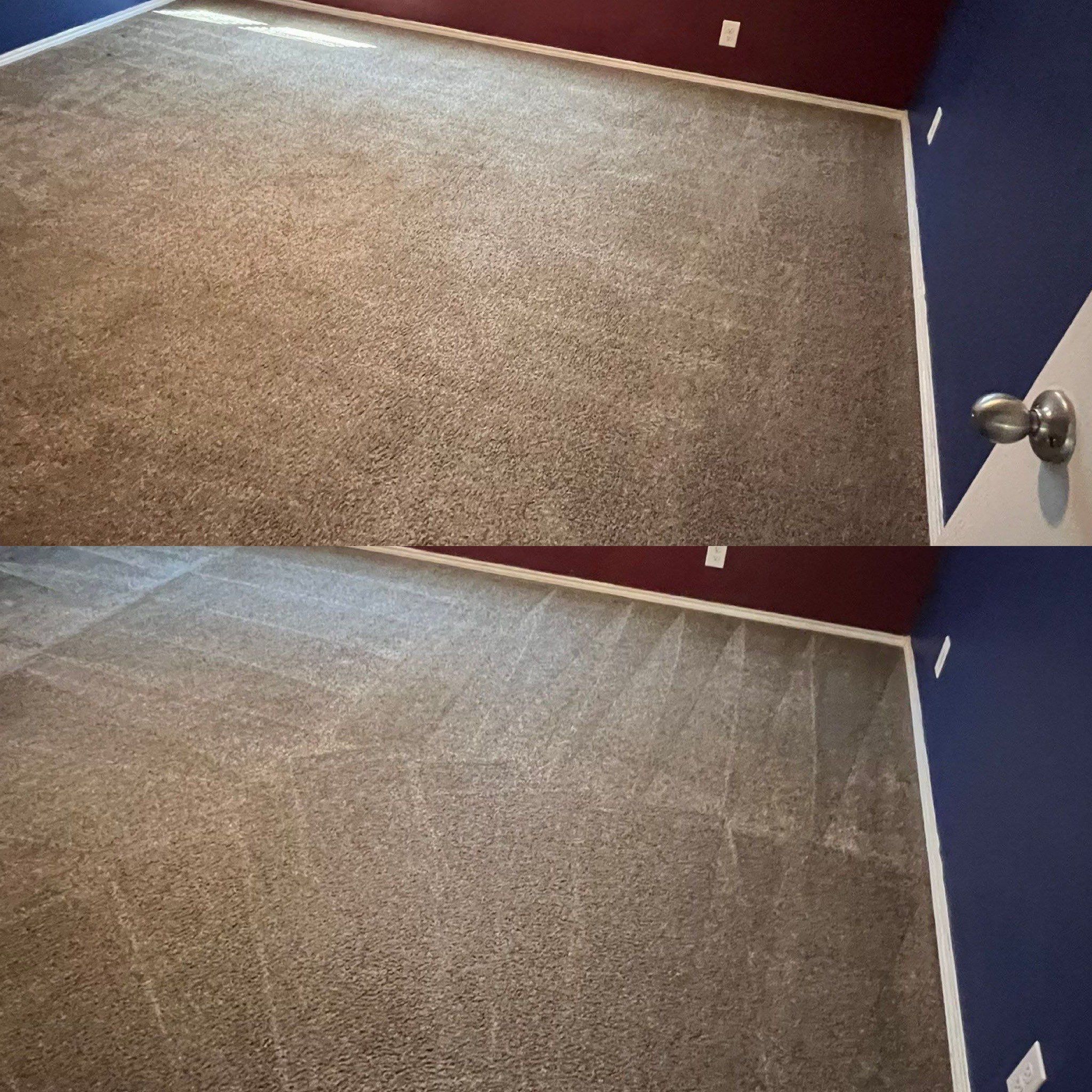 carpet cleaning is being performed to remove dirt and stains from the surfaces shown in the photo