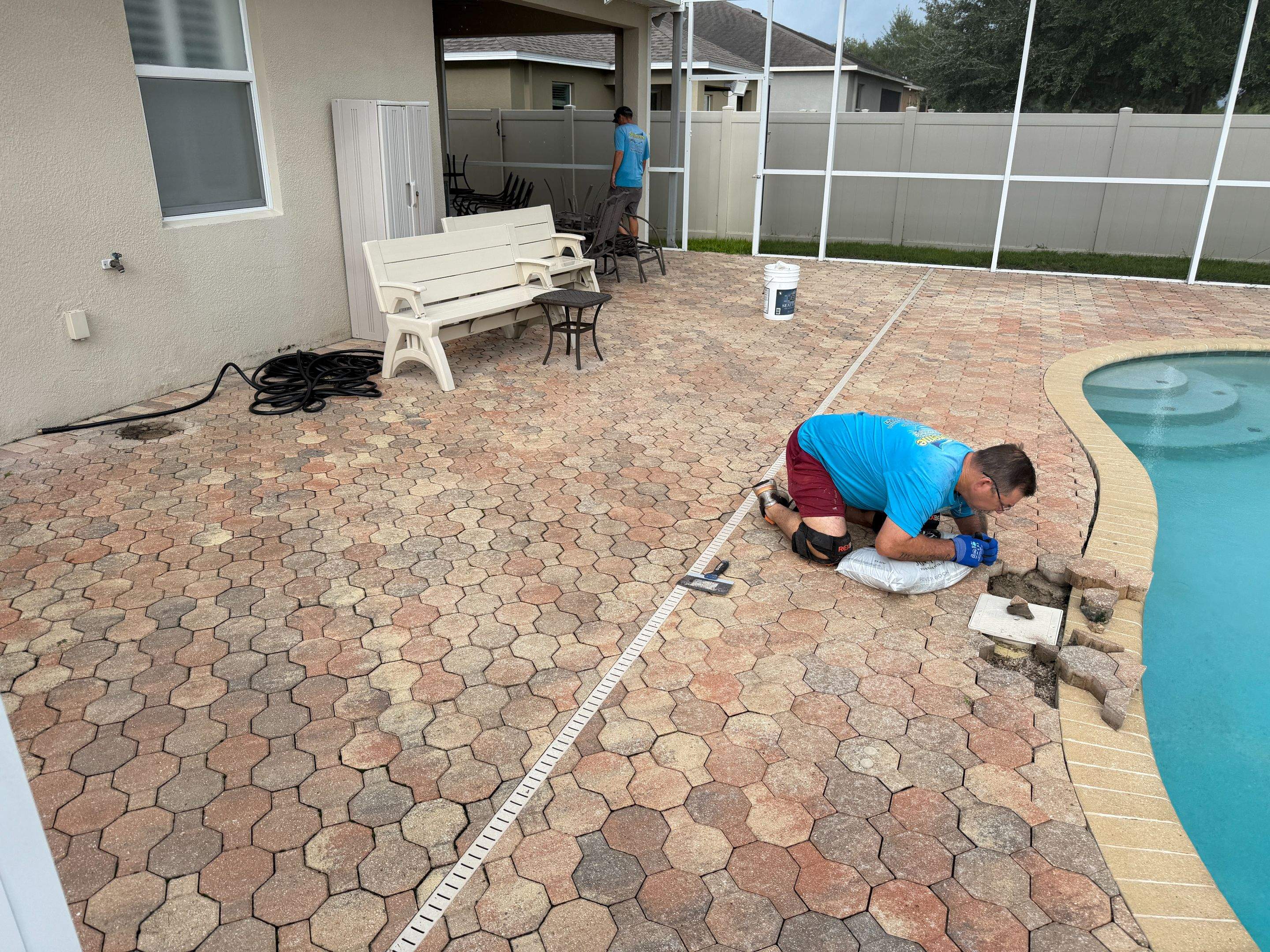 Paver Repair and Protective Sealing for Ruskin Pool Deck by Supreme Paver Experts
