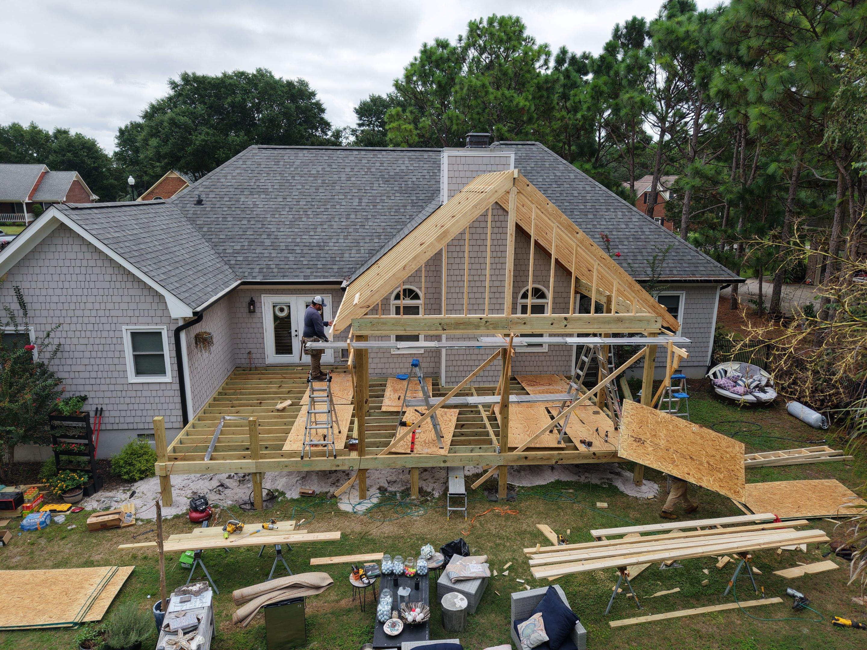 Back Porch Addition in Beau Rivage  by RGR Construction and Roofing, LLC