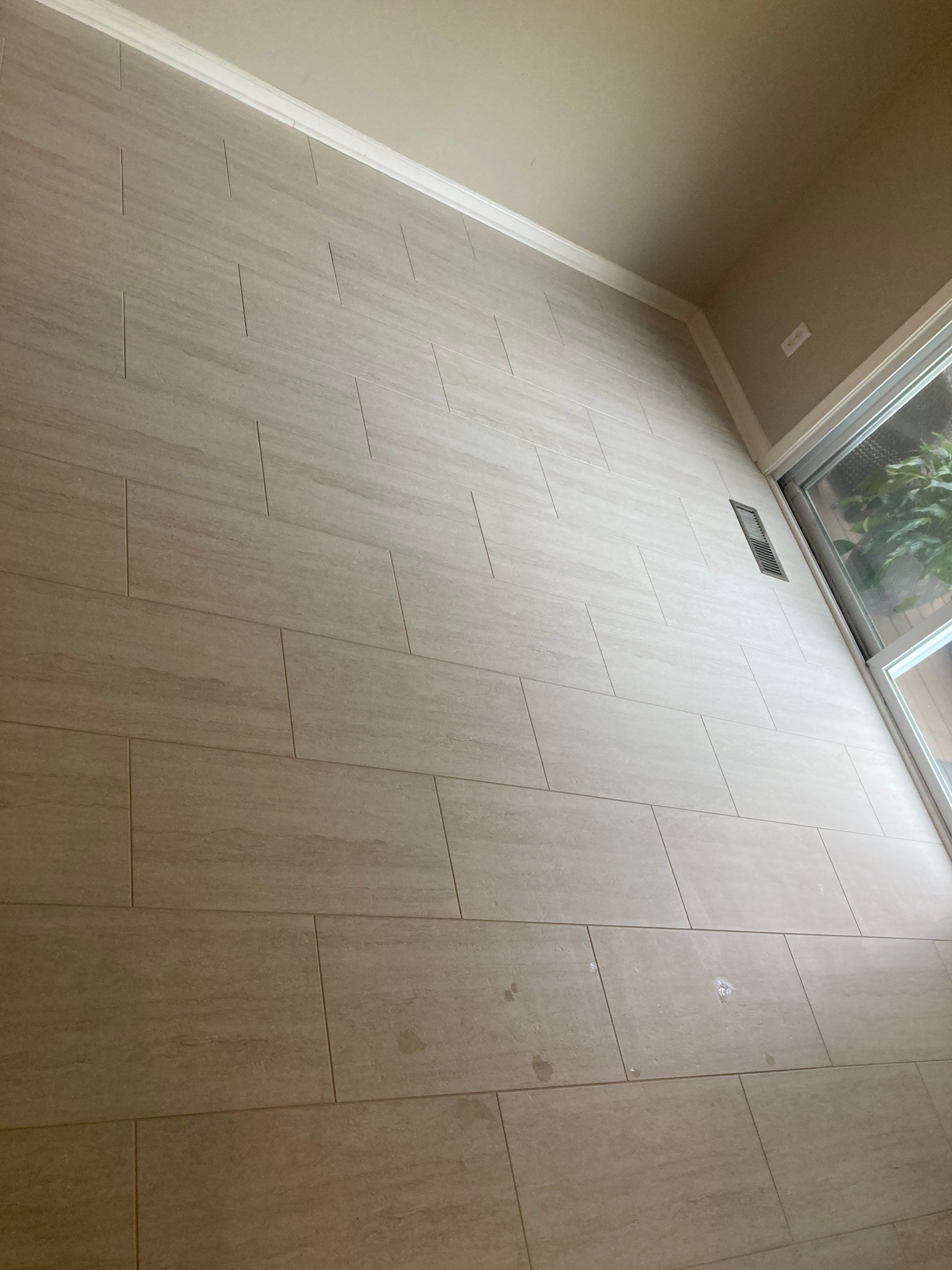 Beautiful new custom tile shower, tub surround and accent walls by Footprints Floors of Nashville