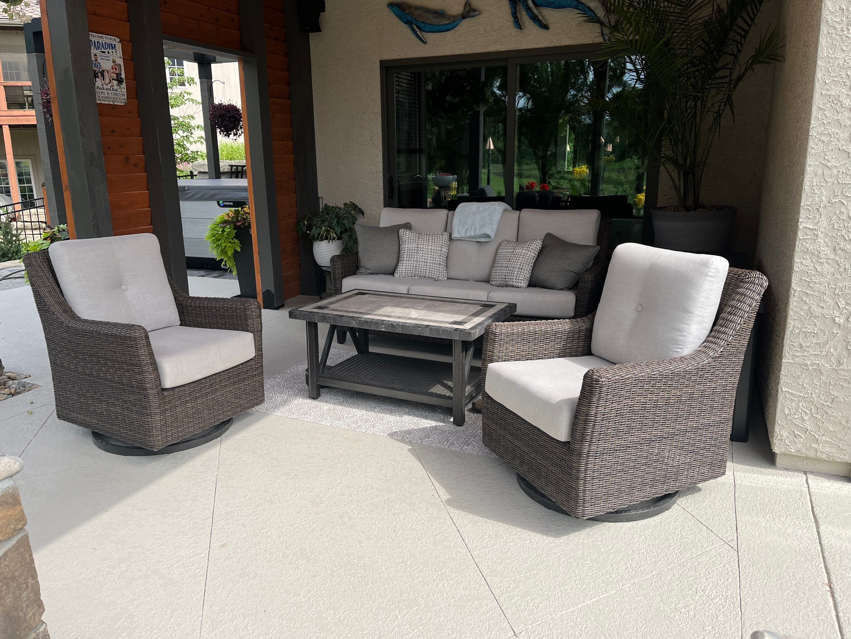 Lenexa -- Pool Deck Resurface with Pewter Grey Sealer by Big Red Decorative Concrete, LLC