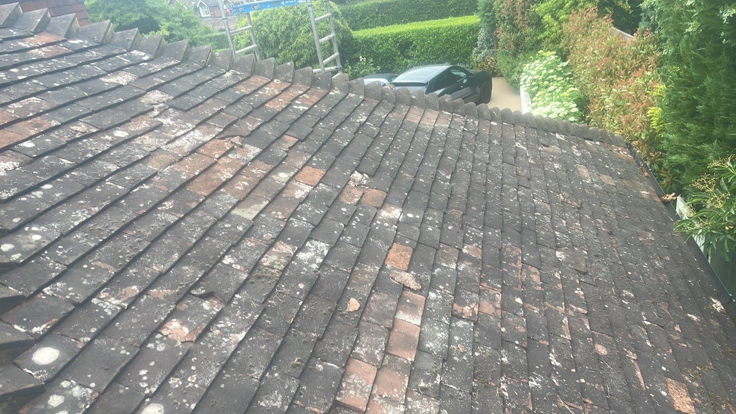 Roof Clean - Biocide Treatment using Honda 15lpm Low Pressure Washing Machine by Ges Exterior Cleaning ltd