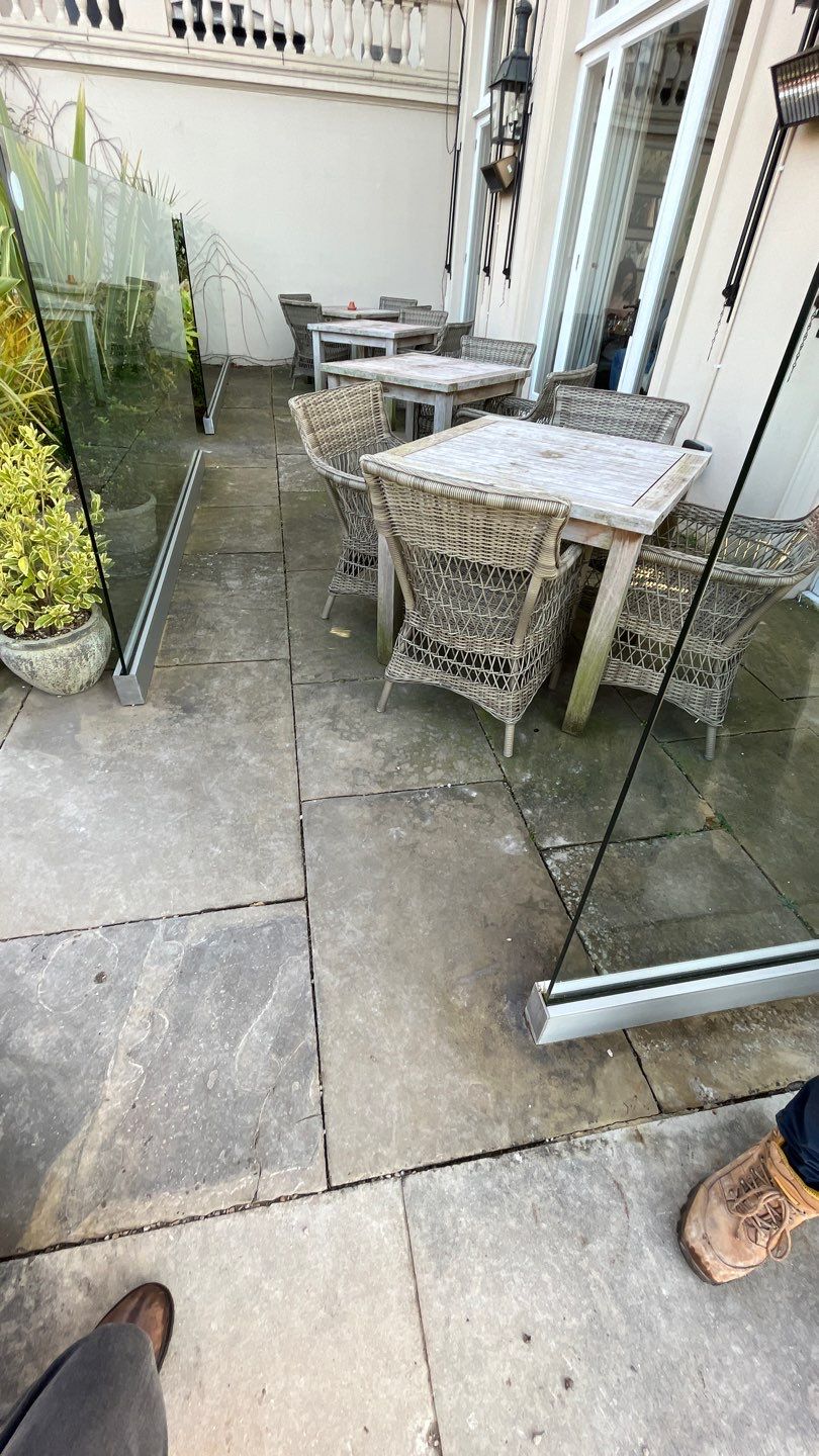 Render - Stone Work - Car parks using honda 21 ltr/min by Ges Exterior Cleaning ltd