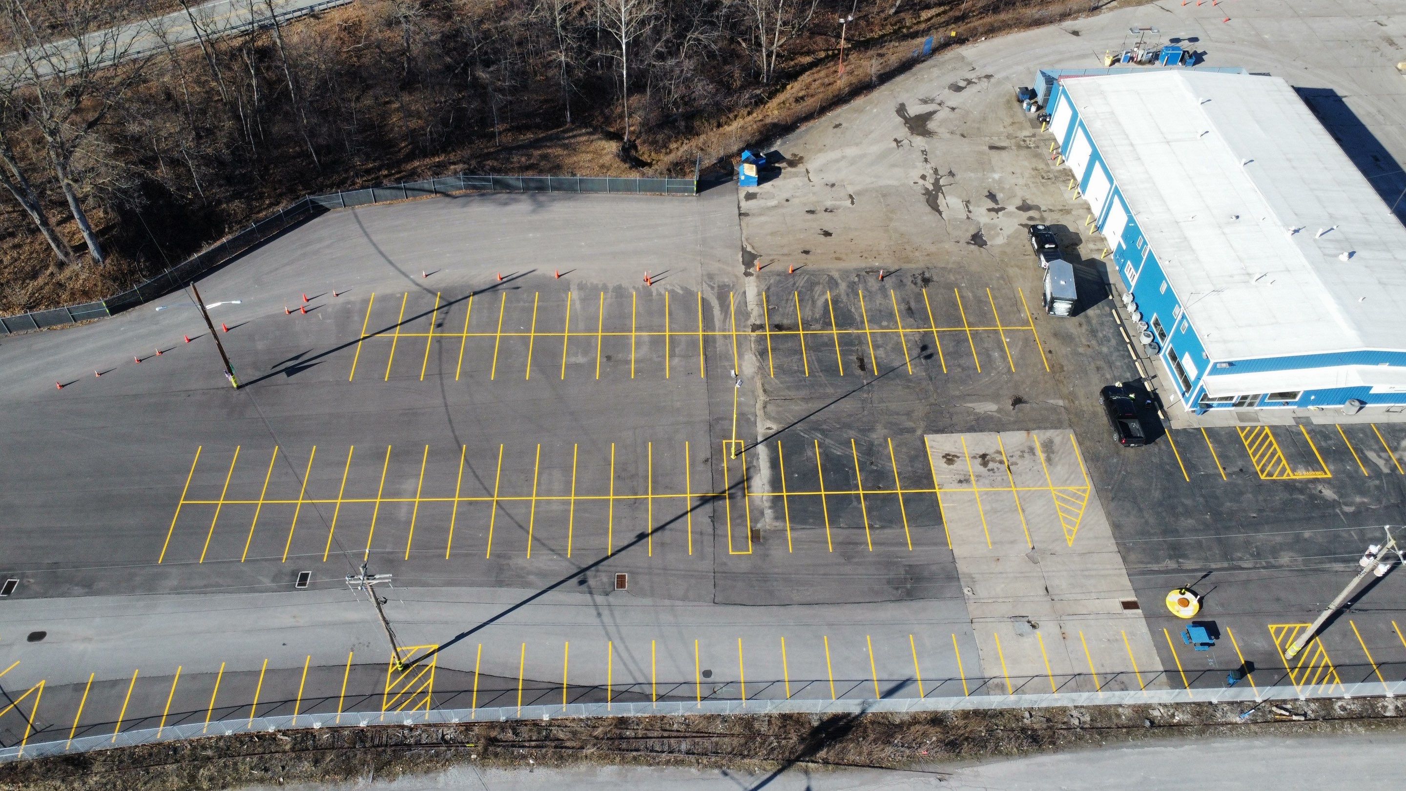 Employee Parking Expansion by G-Force Parking Lot Striping of Pittsburgh