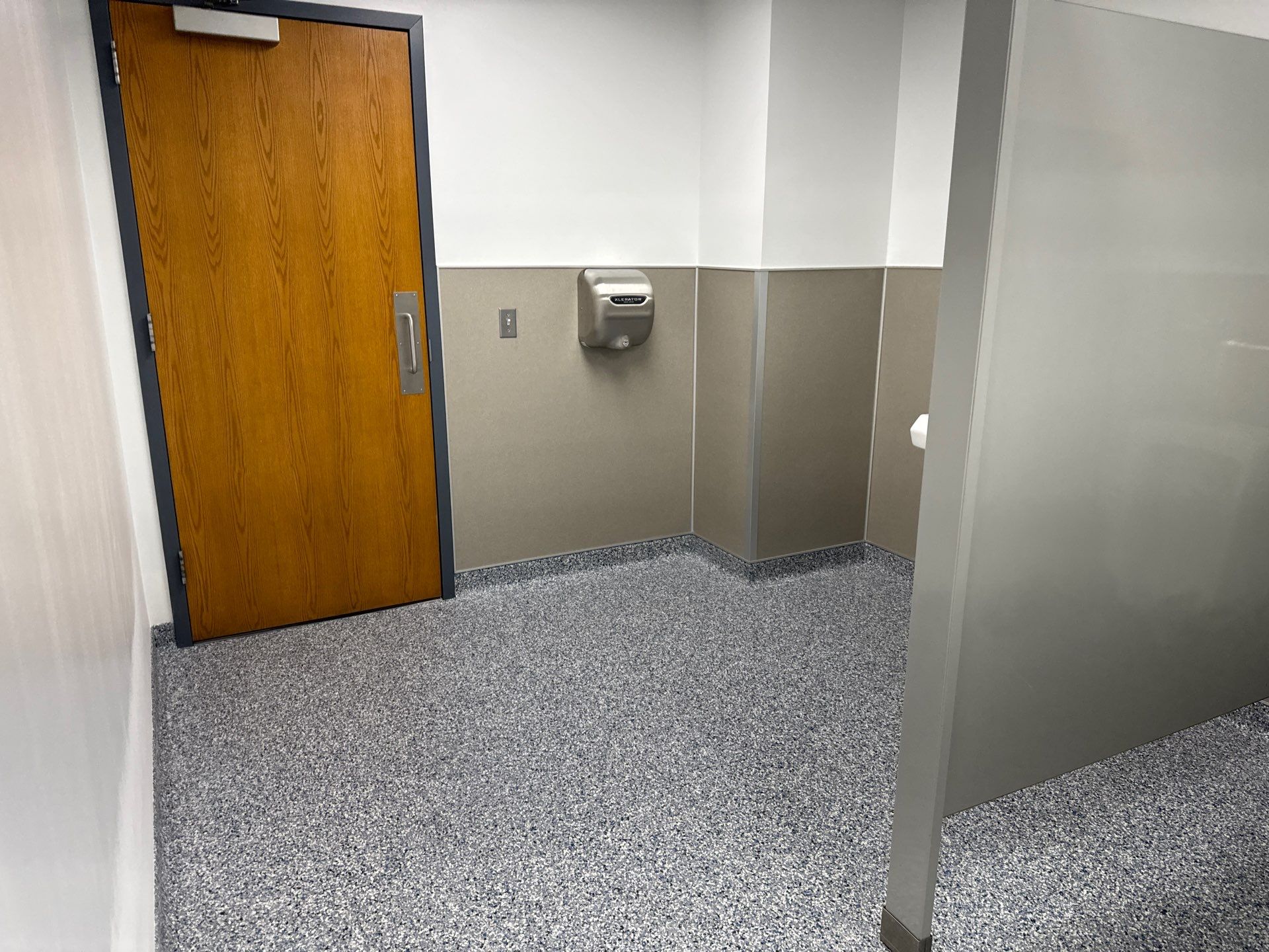 Epoxy Floor in Shop Bathroom by Gordon Painting