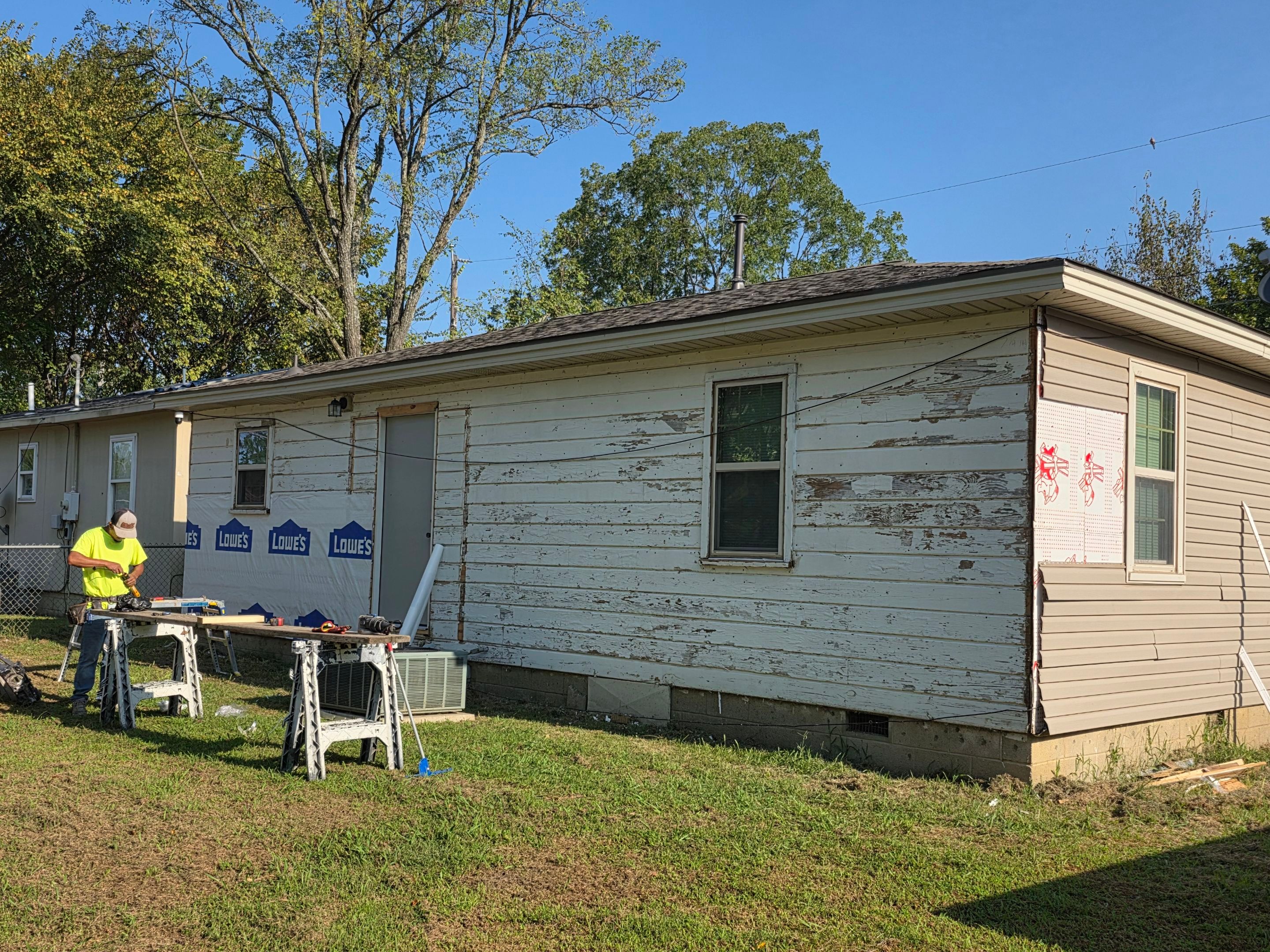 Hail damage & tornado damage restoration.  by In & Out Construction & Remodeling, LLC