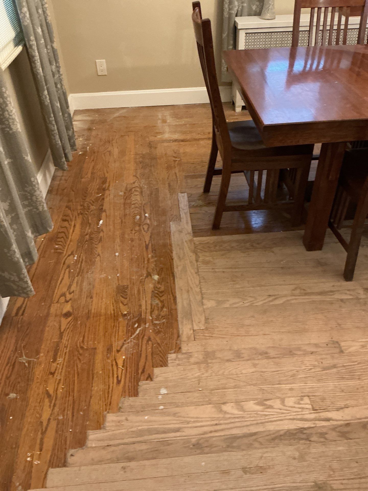 Custom Hardwood Floor Sanding and Dark Stain Refinishing in Fort Mitchell by Footprints Floors Kentucky